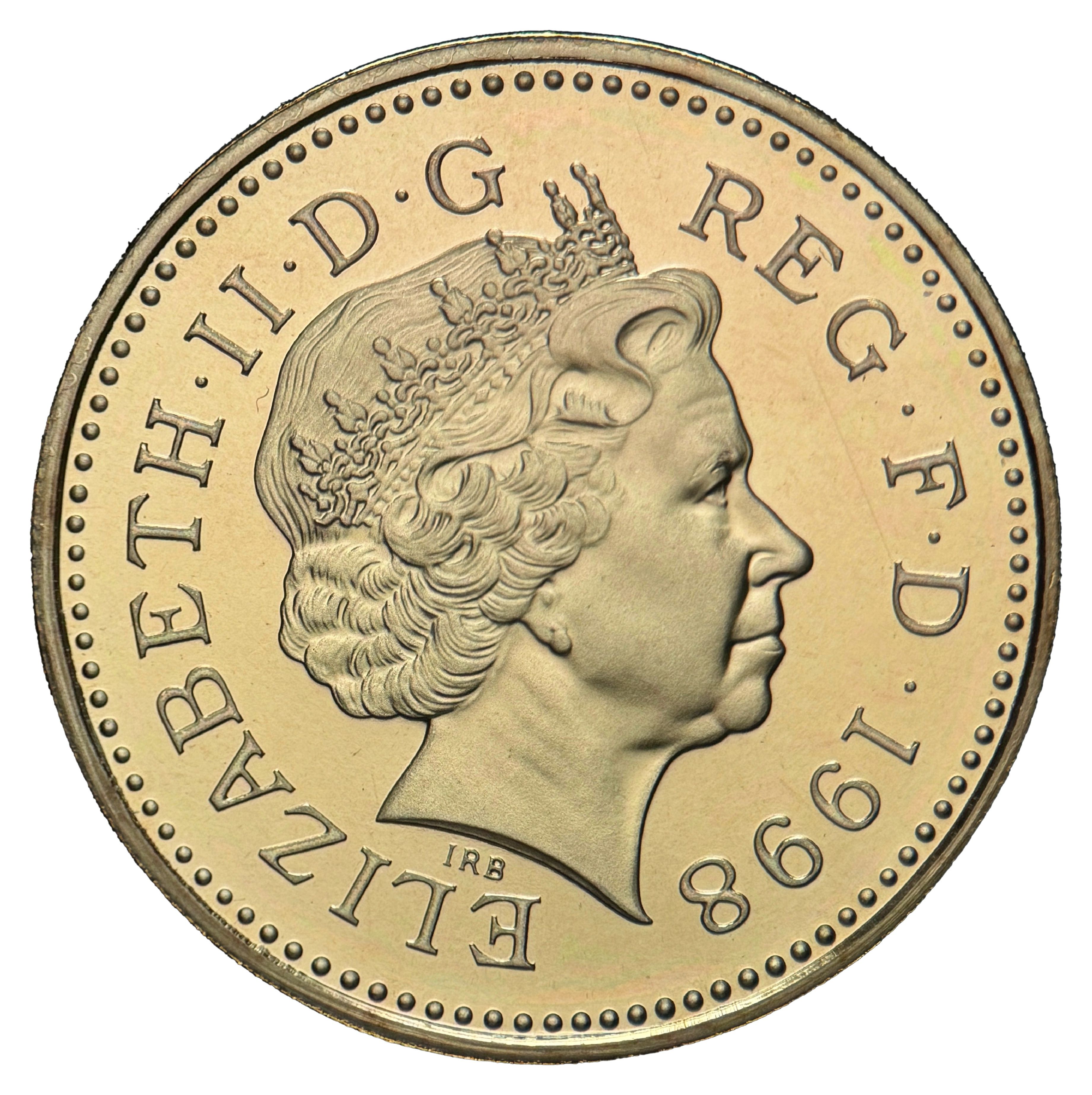 1 Pound - Elizabeth II 4th portrait; Royal Arms obverse