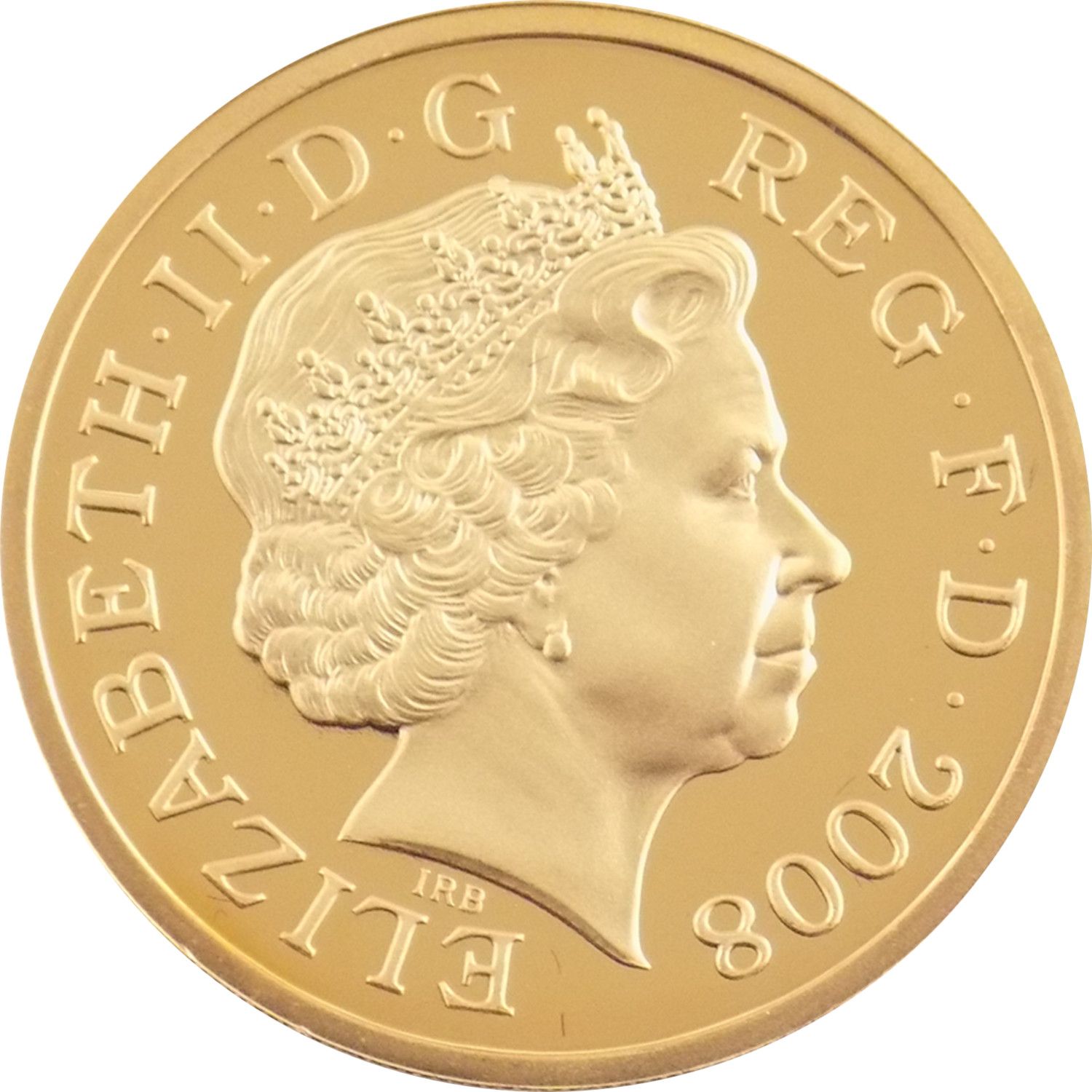 1 Pound - Elizabeth II 4th portrait; Royal Shield, Gold Proof obverse