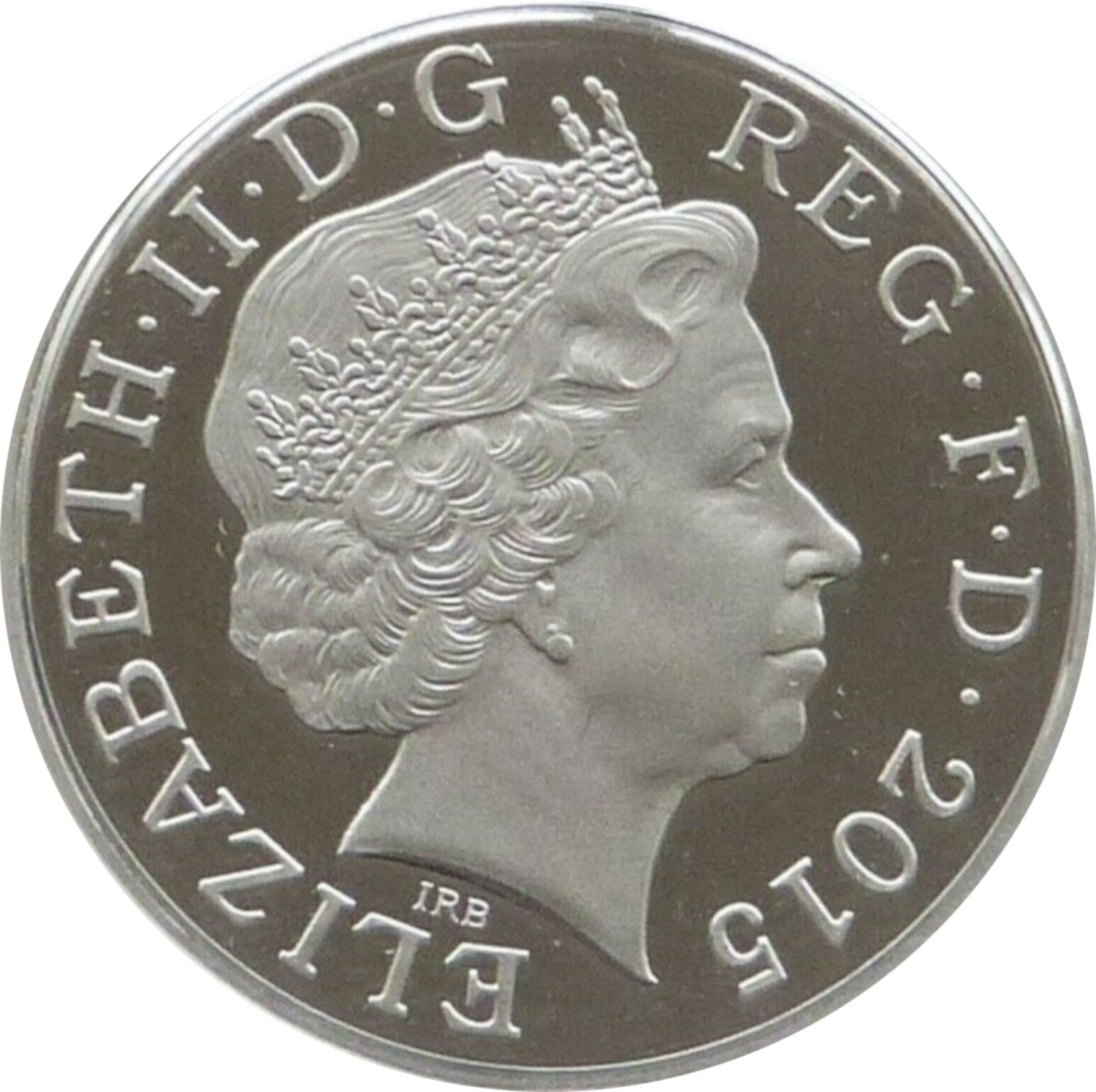 1 Pound - Elizabeth II 4th portrait; Royal Shield, Platinum Proof obverse