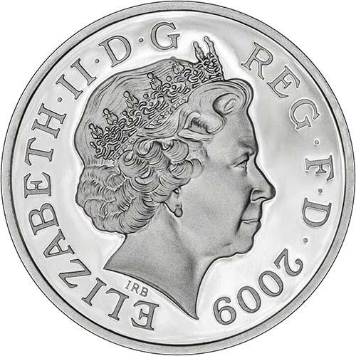 1 Pound - Elizabeth II 4th portrait; Royal Shield, Silver obverse