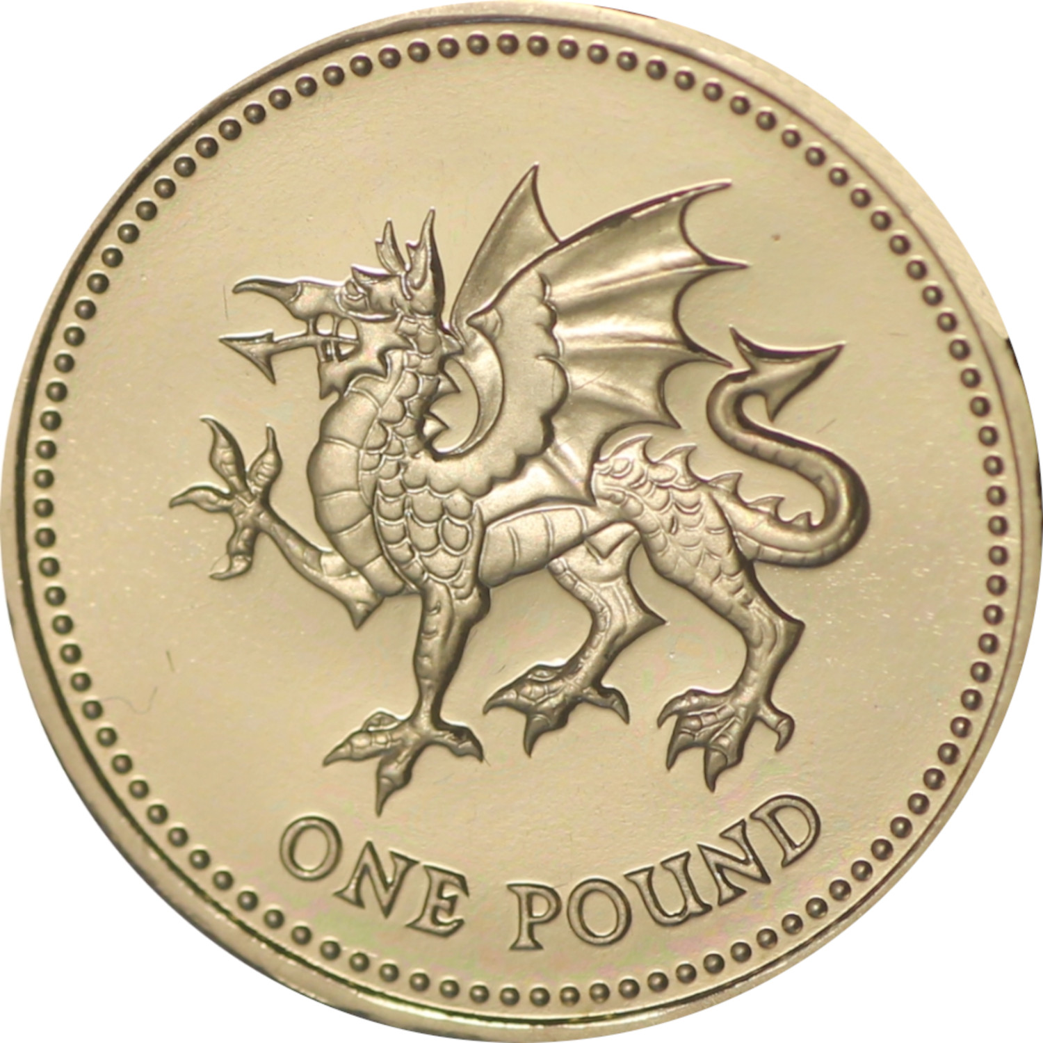 1 Pound - Elizabeth II 4th portrait; Welsh Dragon reverse