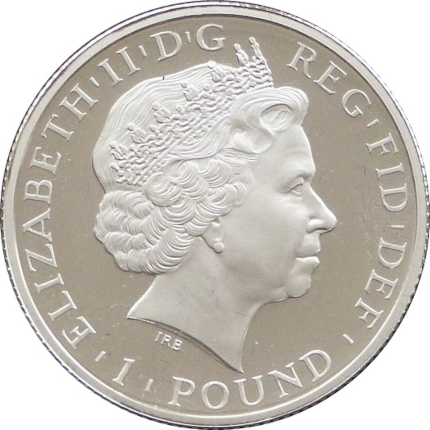 1 Pound - Elizabeth II 5th portrait; 1/2 oz Fine Silver obverse