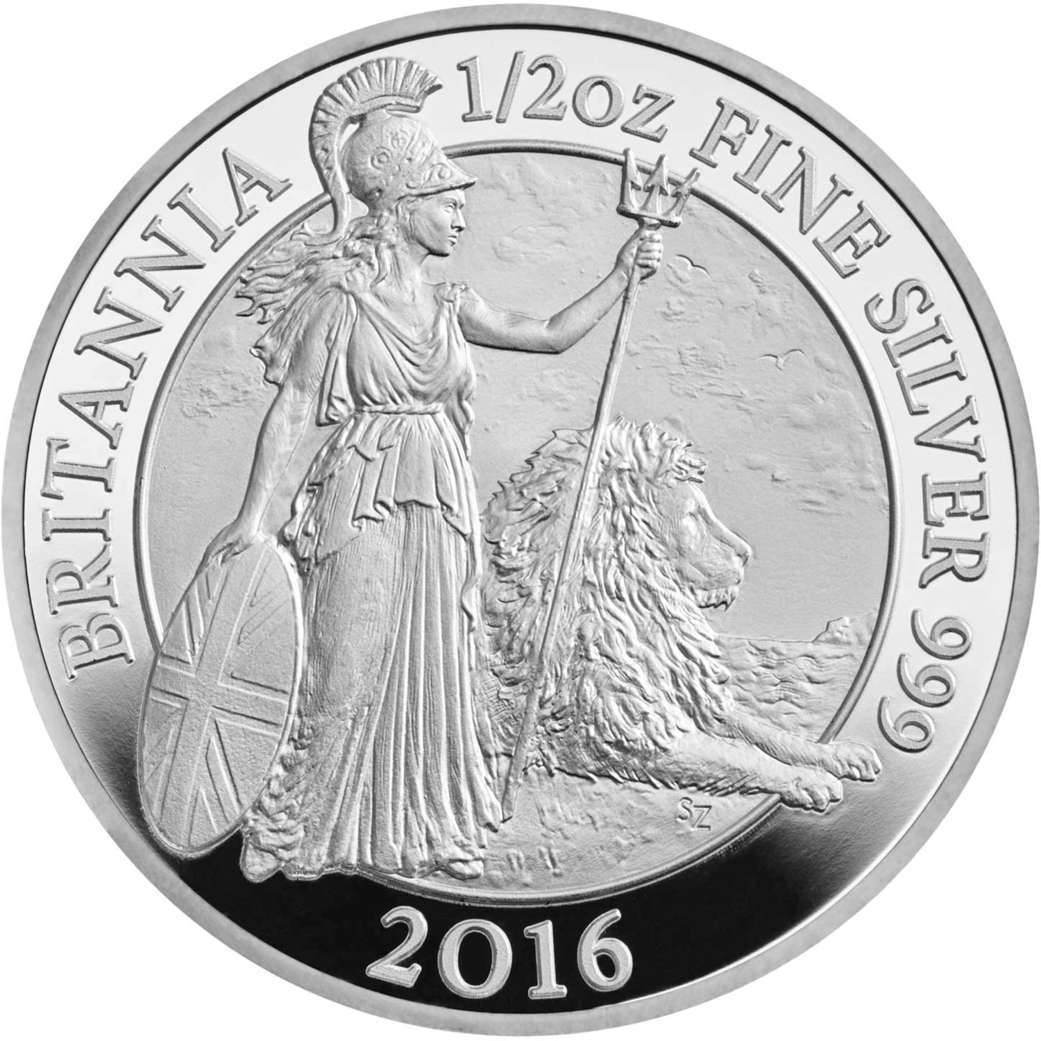 1 Pound - Elizabeth II 5th portrait; 1/2 oz Fine Silver reverse