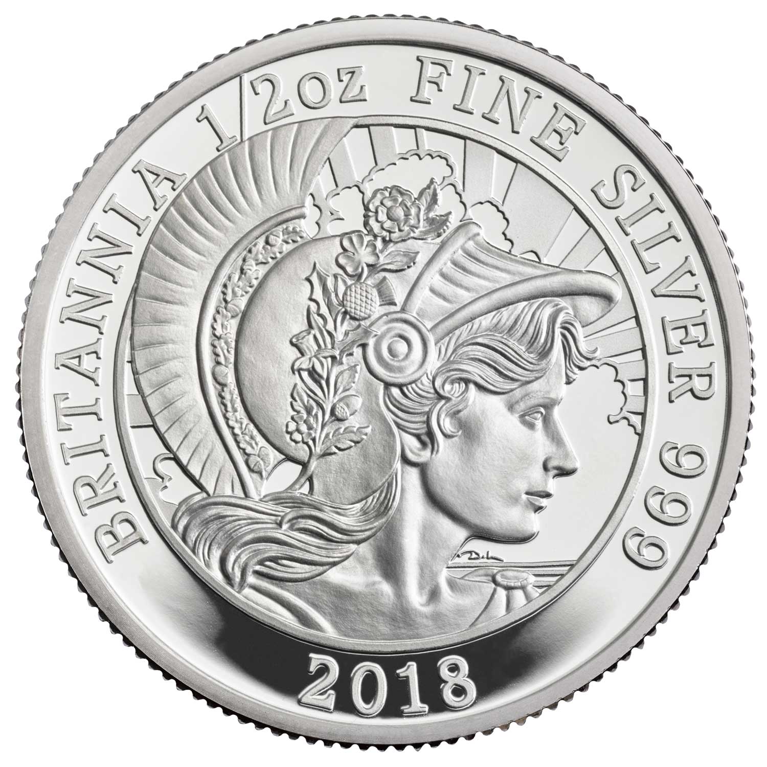 1 Pound - Elizabeth II 5th portrait; 1/2 oz Fine Silver reverse