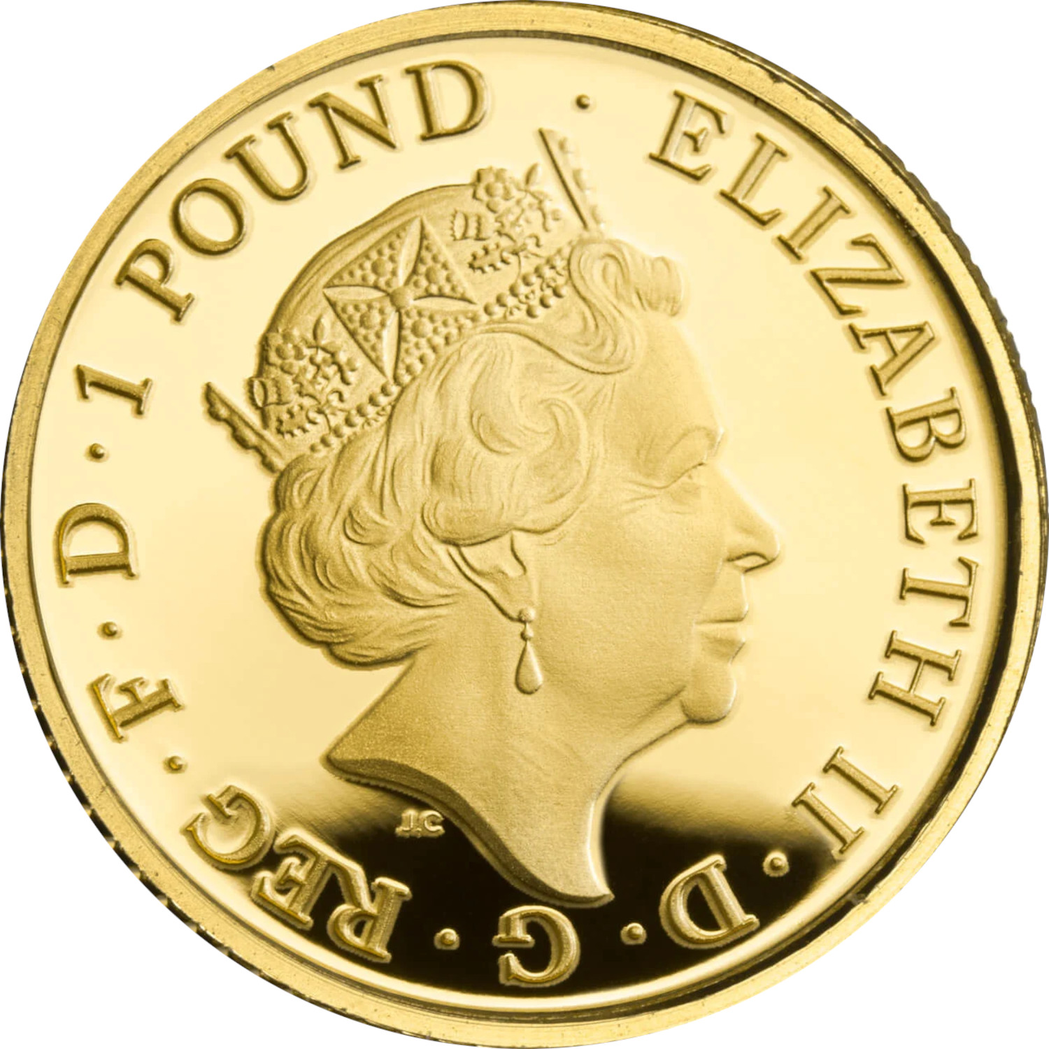 1 Pound - Elizabeth II 5th portrait; 1/20 oz Fine Gold obverse