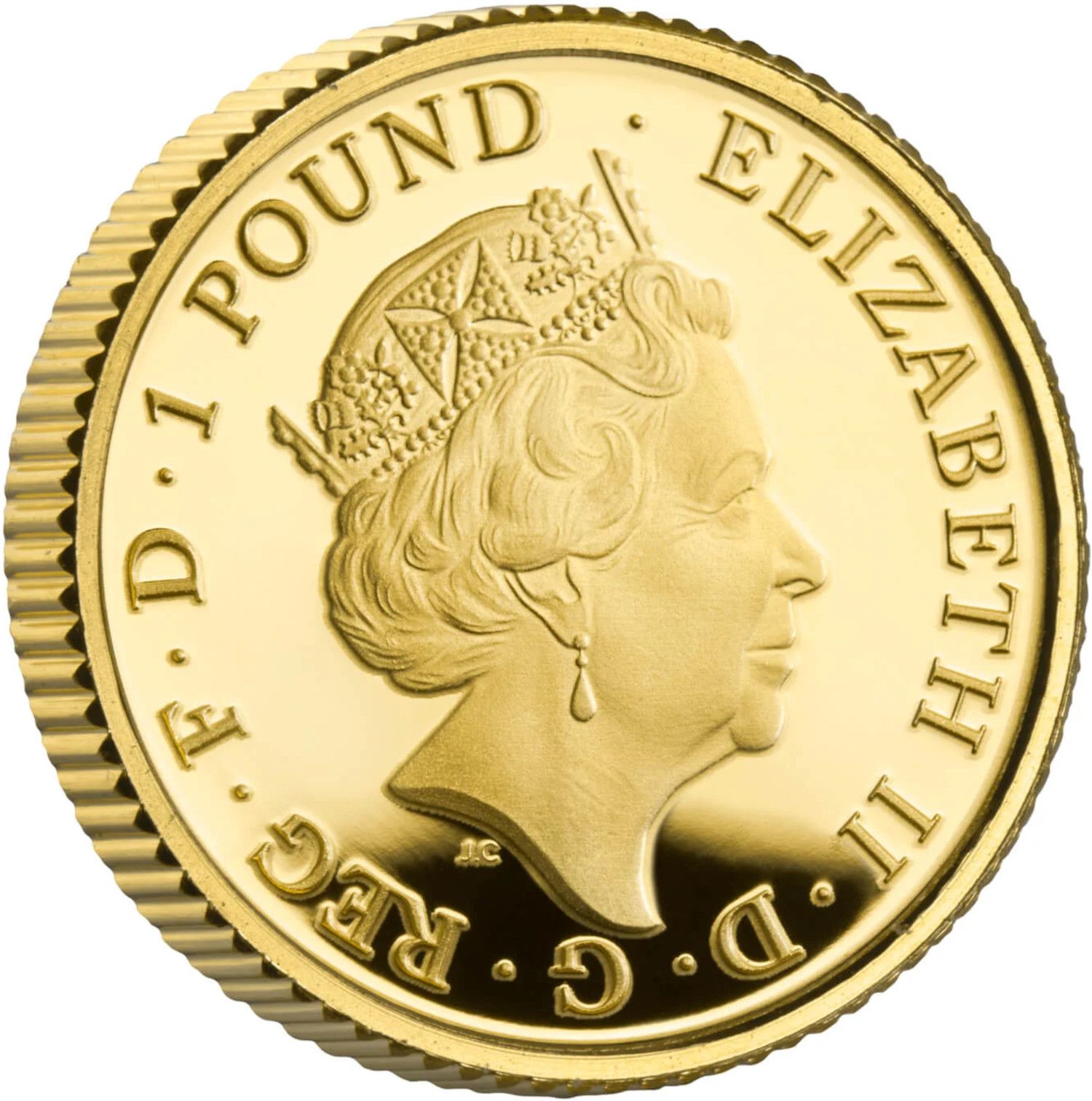 1 Pound - Elizabeth II 5th portrait; 1/20 oz Fine Gold obverse