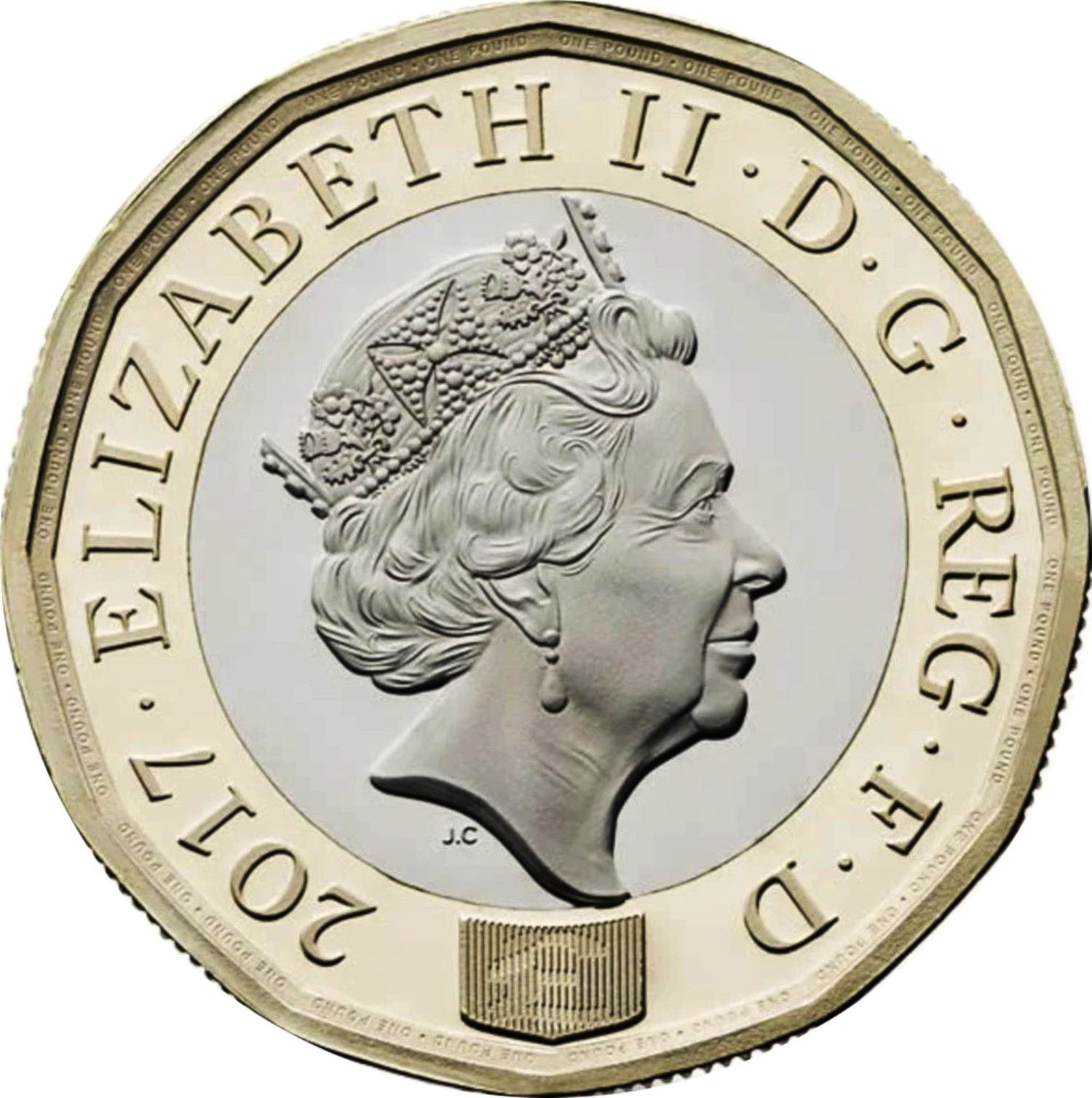 1 Pound - Elizabeth II 5th portrait; Nations of the Crown obverse