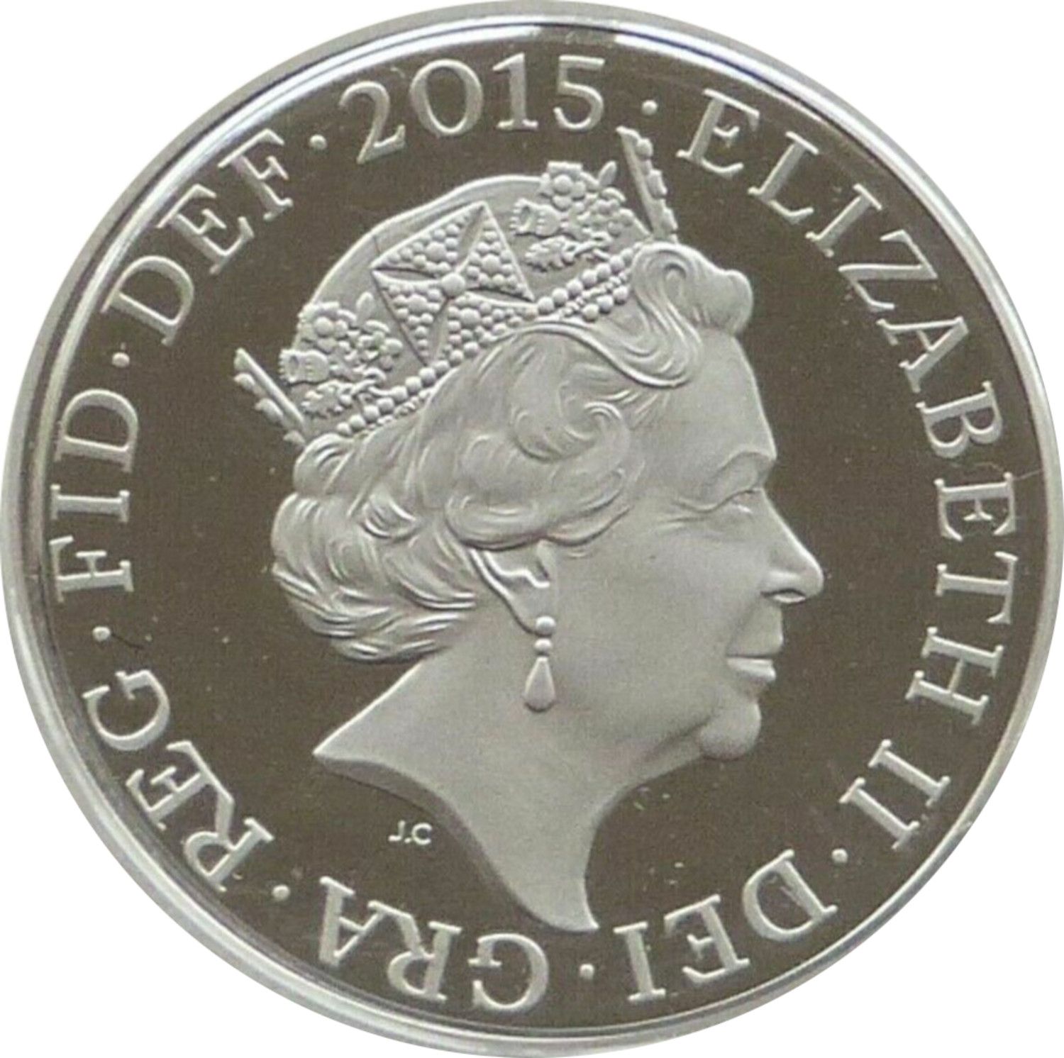 1 Pound - Elizabeth II 5th portrait; Royal Shield, Platinum Proof obverse