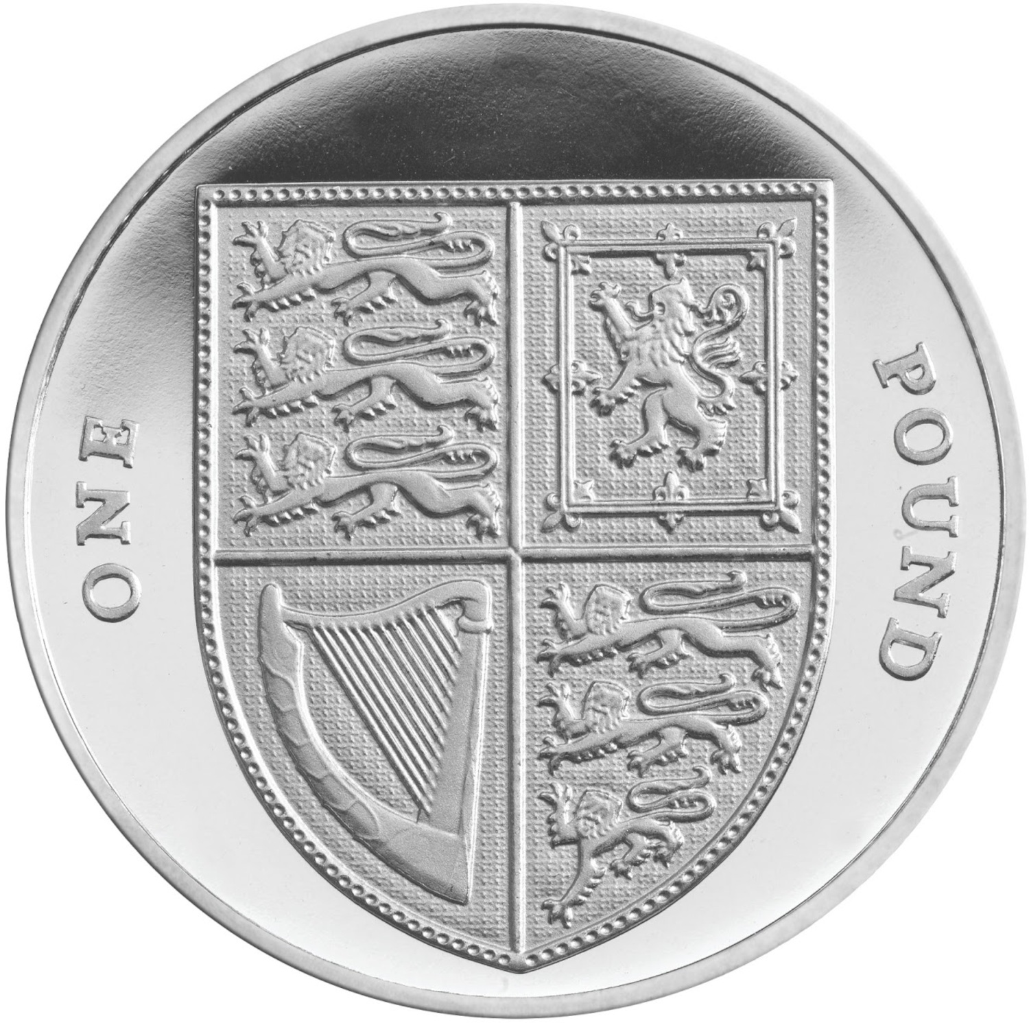 1 Pound - Elizabeth II 5th portrait; Royal Shield, Silver Proof reverse