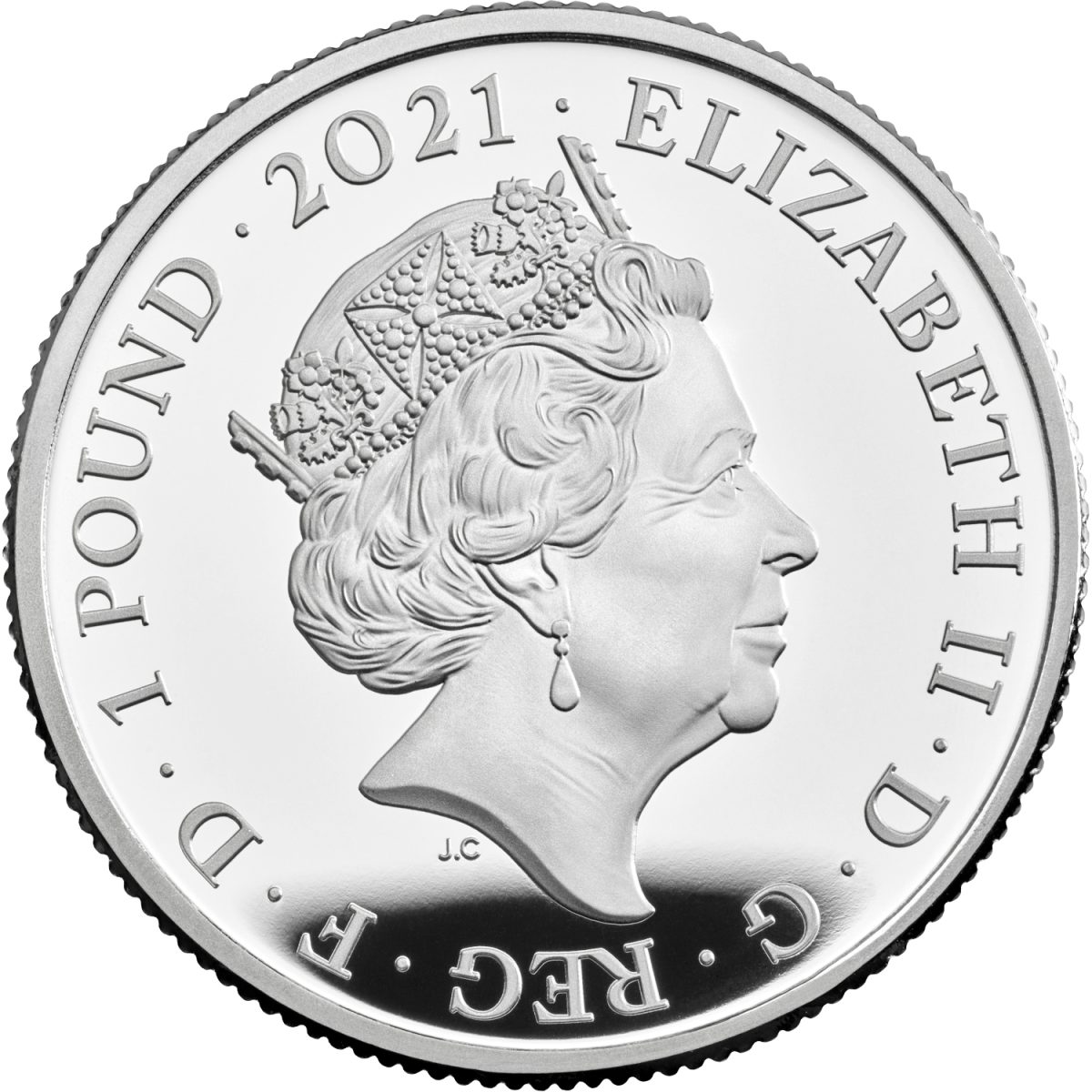 1 Pound - Elizabeth II Alice's Adventures in Wonderland; Silver Proof obverse