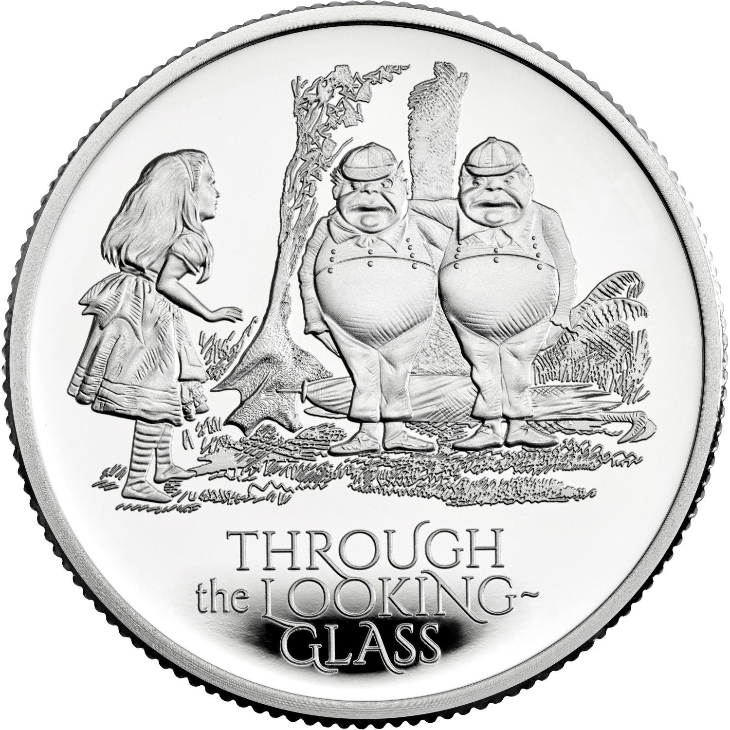 1 Pound - Elizabeth II Alice Through the Looking Glass; Silver Proof reverse