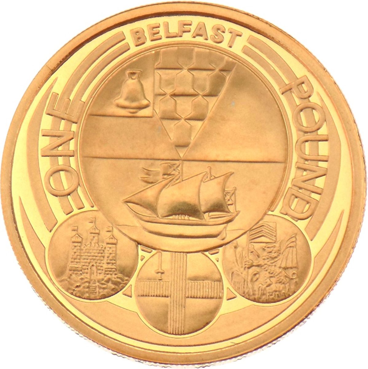 1 Pound - Elizabeth II Belfast; Gold Proof