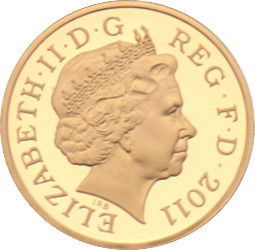 1 Pound - Elizabeth II Cardiff; Gold Proof obverse
