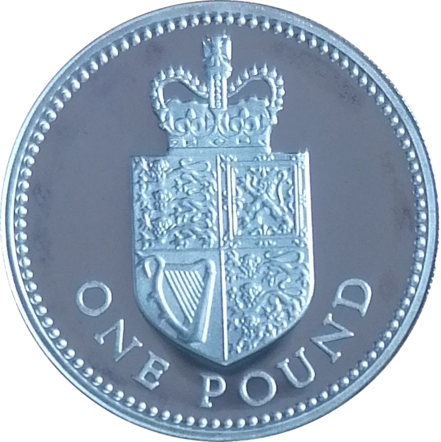 1 Pound - Elizabeth II Crowned Royal Shield; Silver Proof reverse