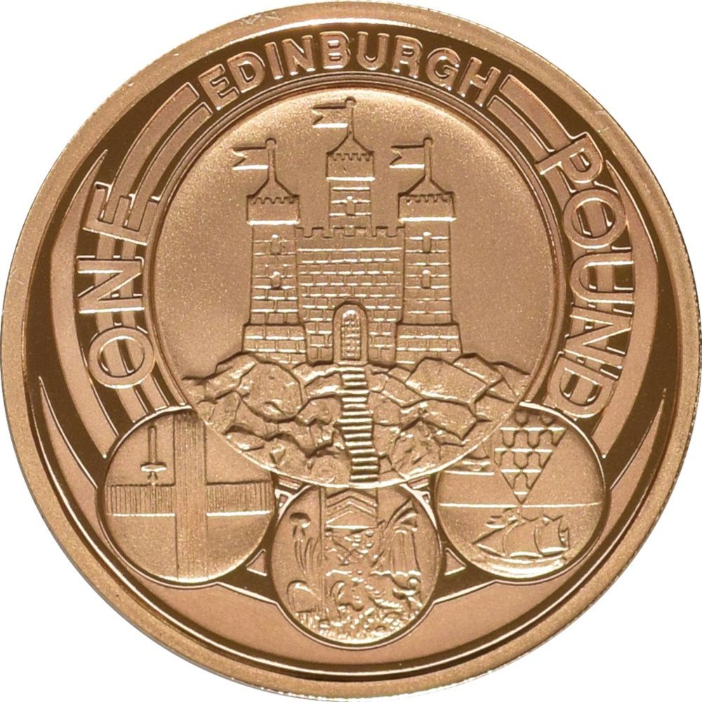 1 Pound - Elizabeth II Edinburgh; Gold Proof reverse