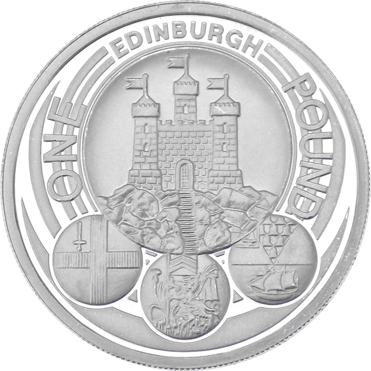 1 Pound - Elizabeth II Edinburgh; Silver Proof reverse