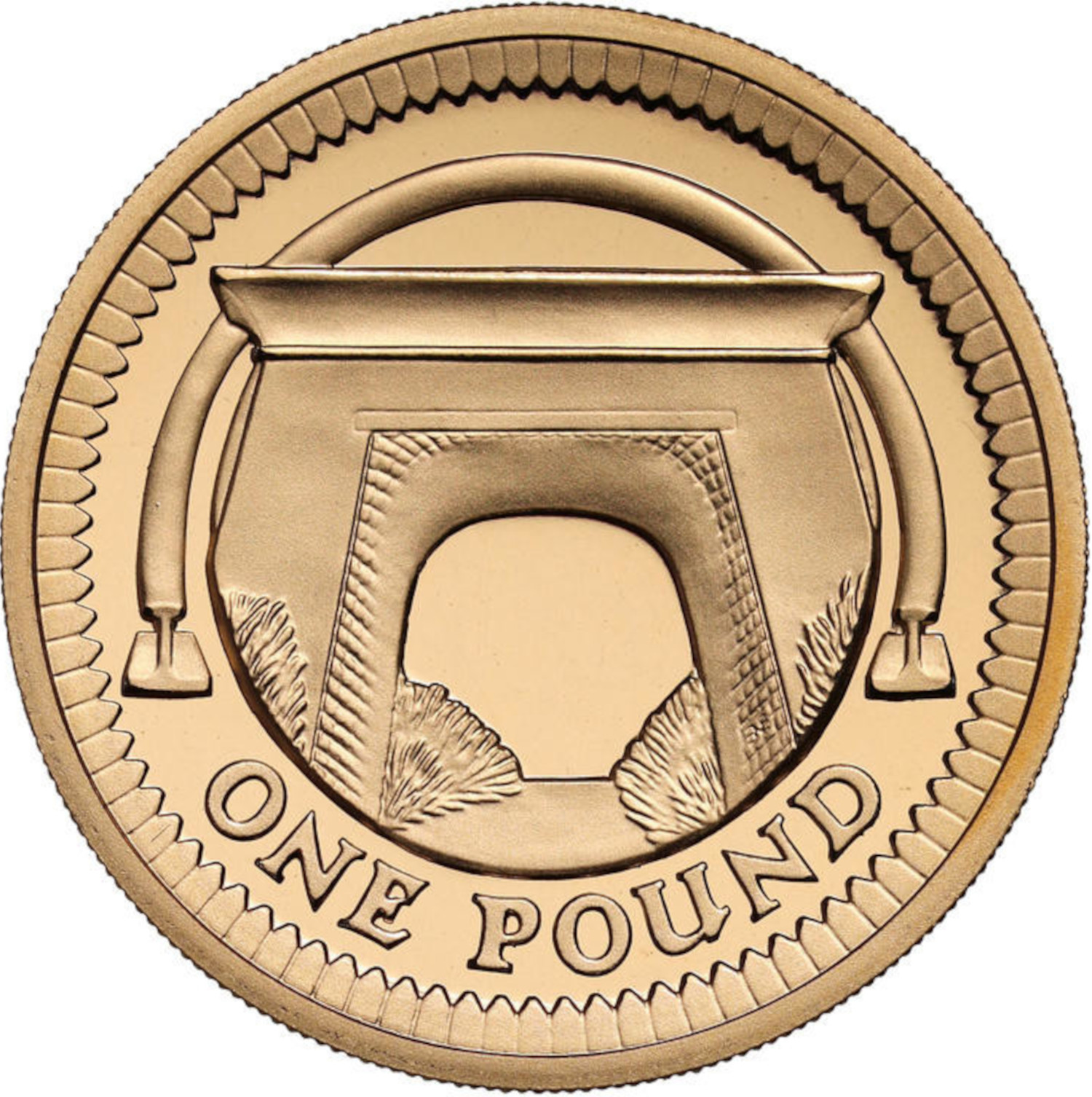 1 Pound - Elizabeth II Egyptian Arch Bridge; Gold Proof reverse