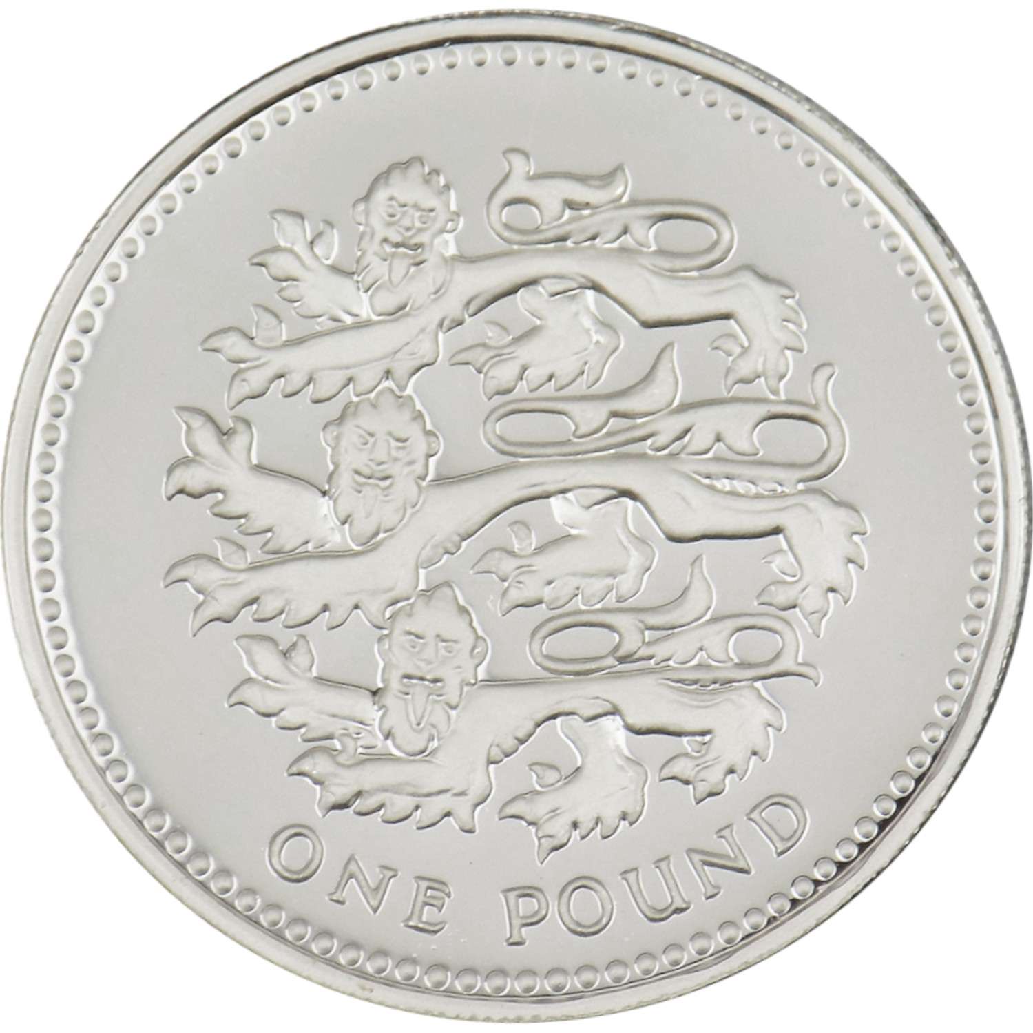 1 Pound - Elizabeth II English Lions; Silver Piedfort