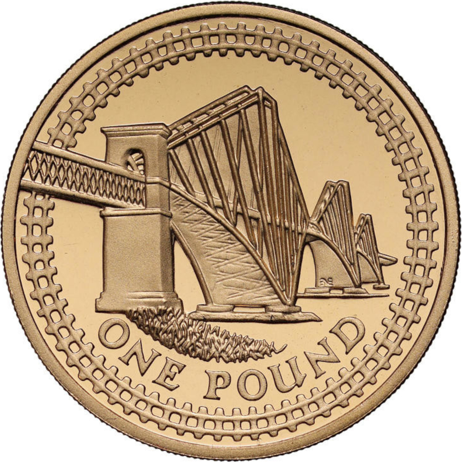 1 Pound - Elizabeth II Forth Bridge; Gold Proof reverse