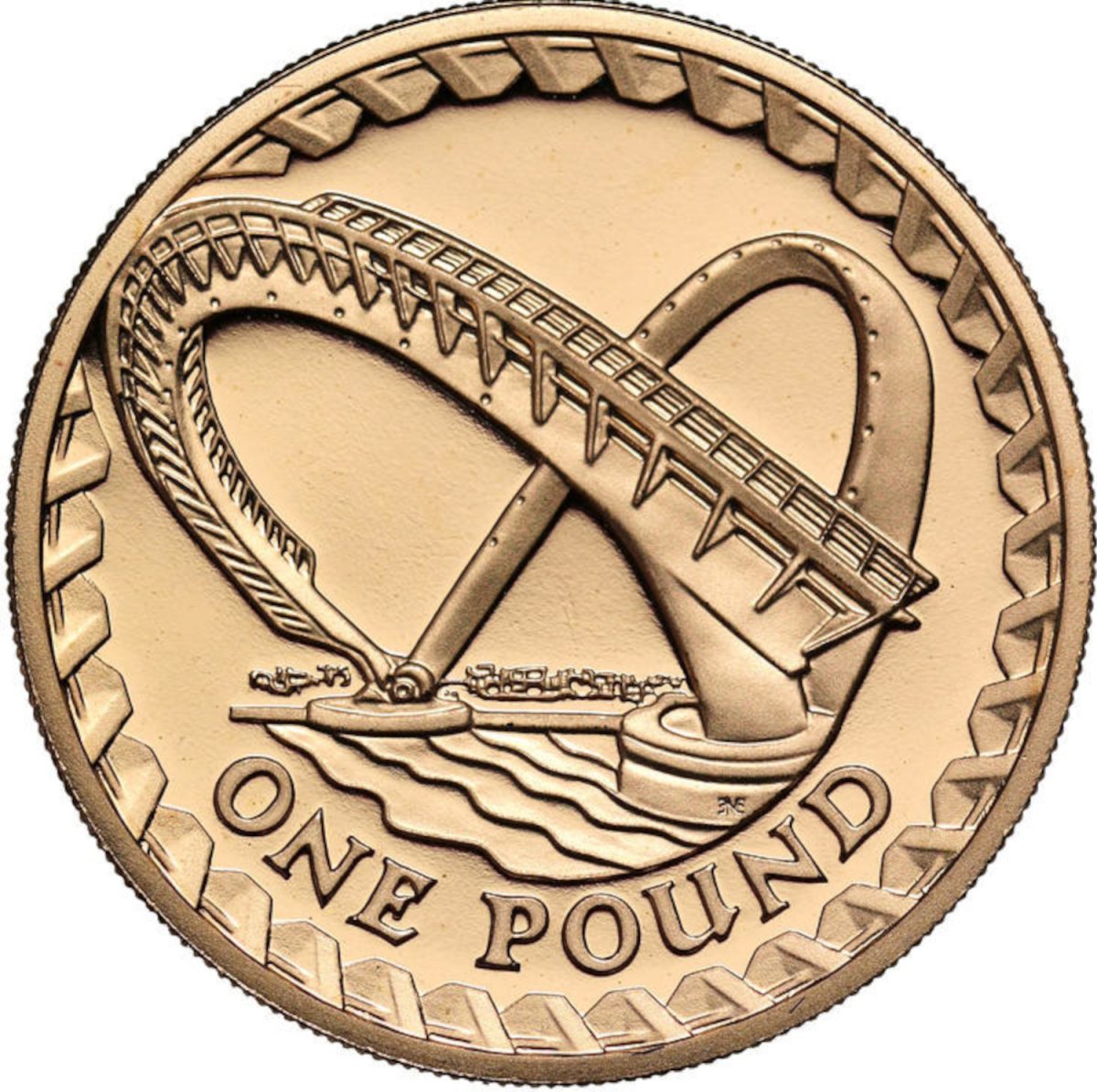 1 Pound - Elizabeth II Gateshead Millennium Bridge; Gold Proof