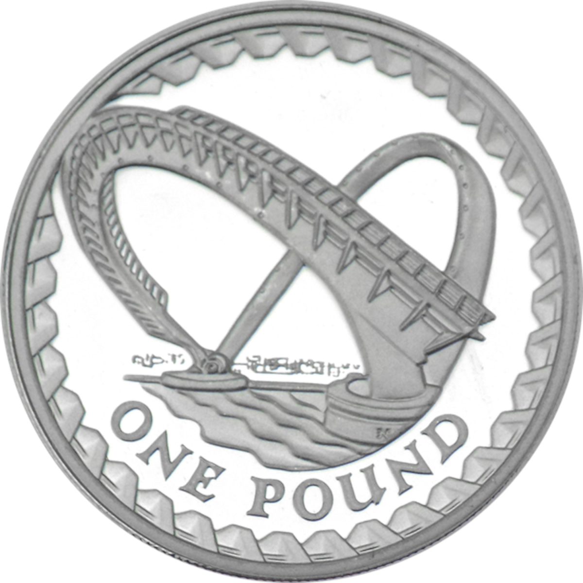 1 Pound - Elizabeth II Gateshead Millennium Bridge; Silver Piedfort