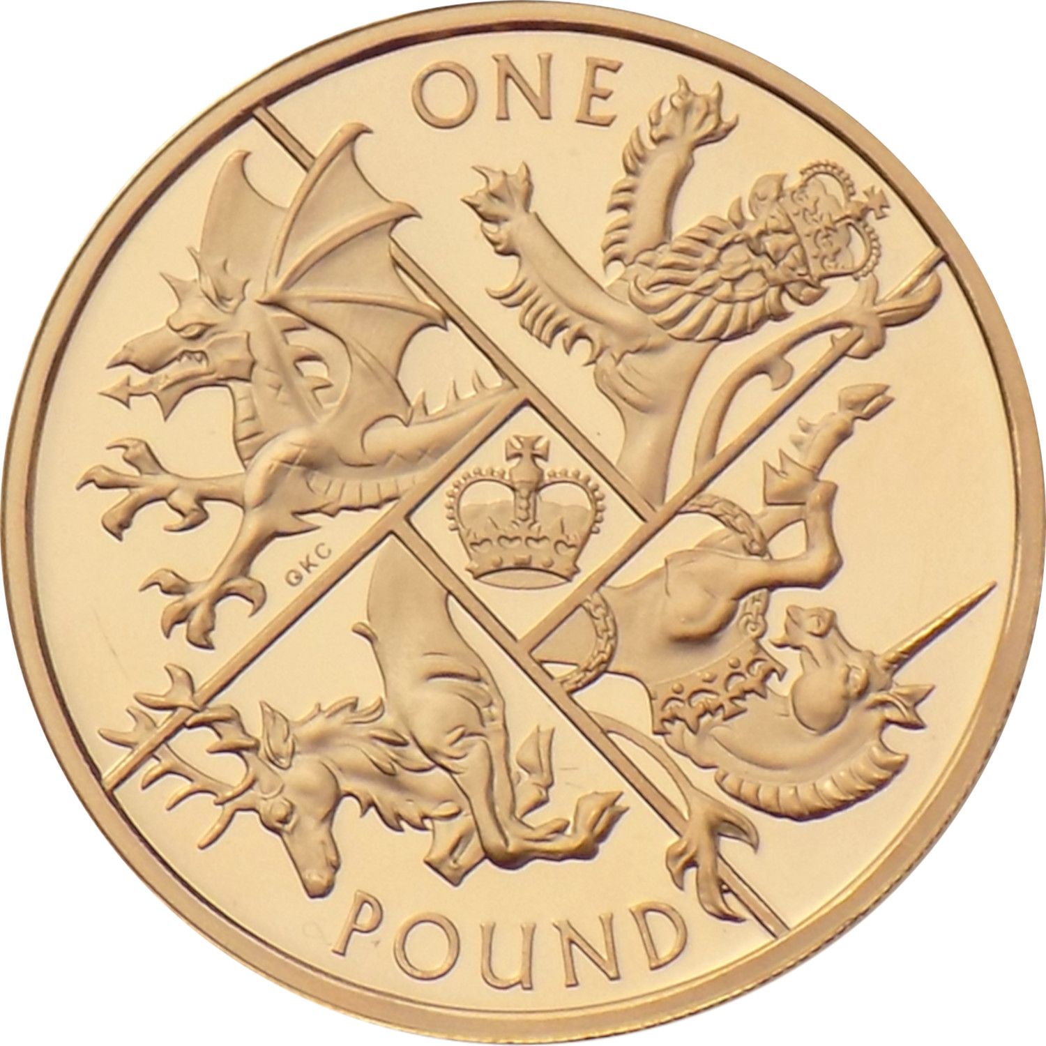 1 Pound - Elizabeth II Last Round Pound; Gold Proof reverse