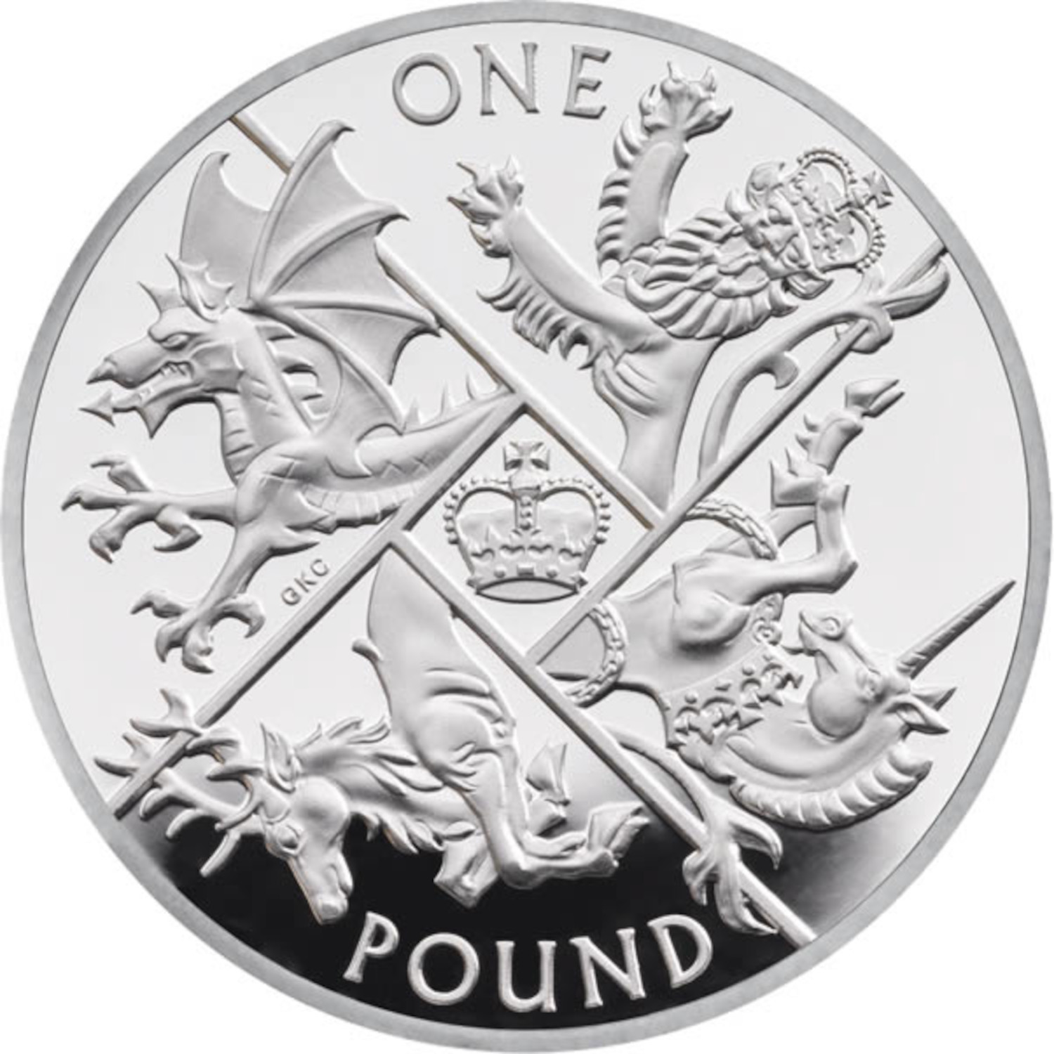 1 Pound - Elizabeth II Last Round Pound; Silver Piedfort reverse