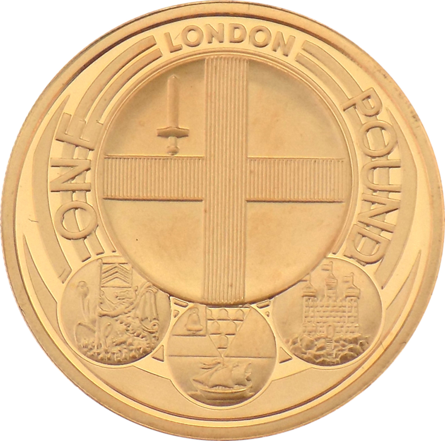 1 Pound - Elizabeth II London; Gold Proof reverse