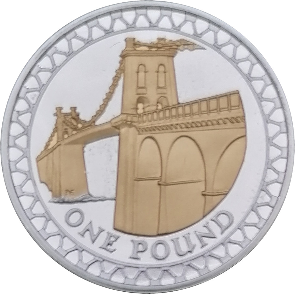 1 Pound - Elizabeth II Menai Bridge; Silver Proof reverse