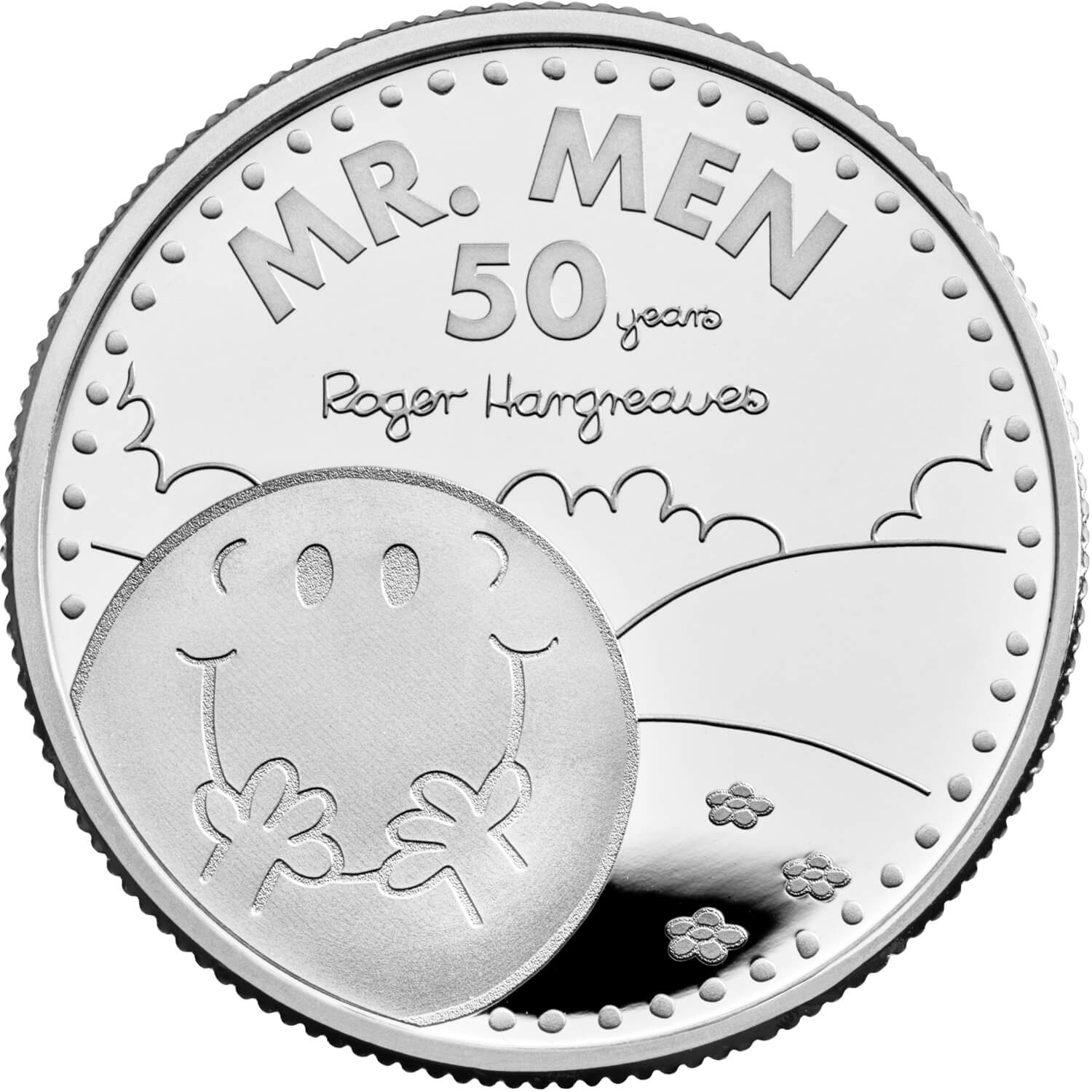 1 Pound - Elizabeth II Mr Happy; Silver Proof reverse