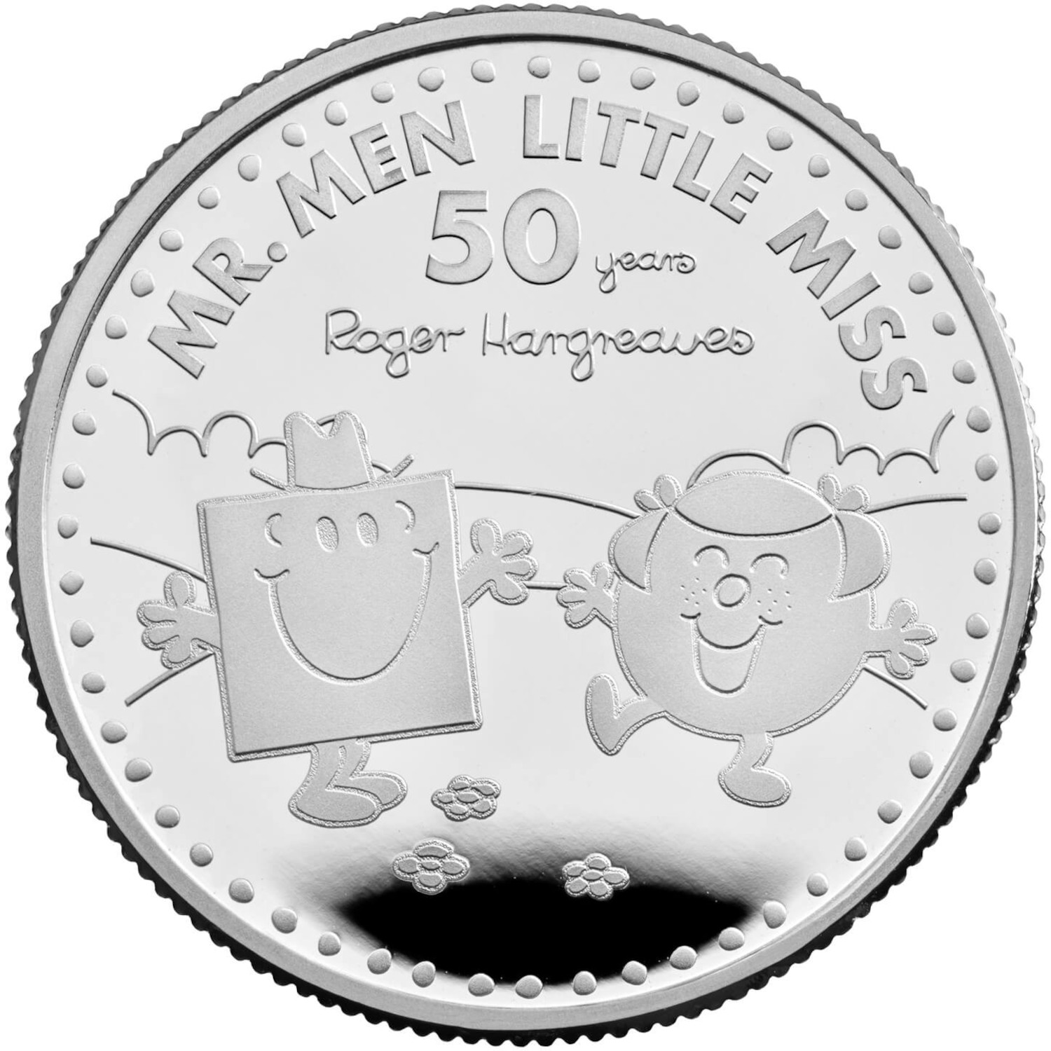 1 Pound - Elizabeth II Mr. Strong and Little Miss Giggles; Silver Proof reverse