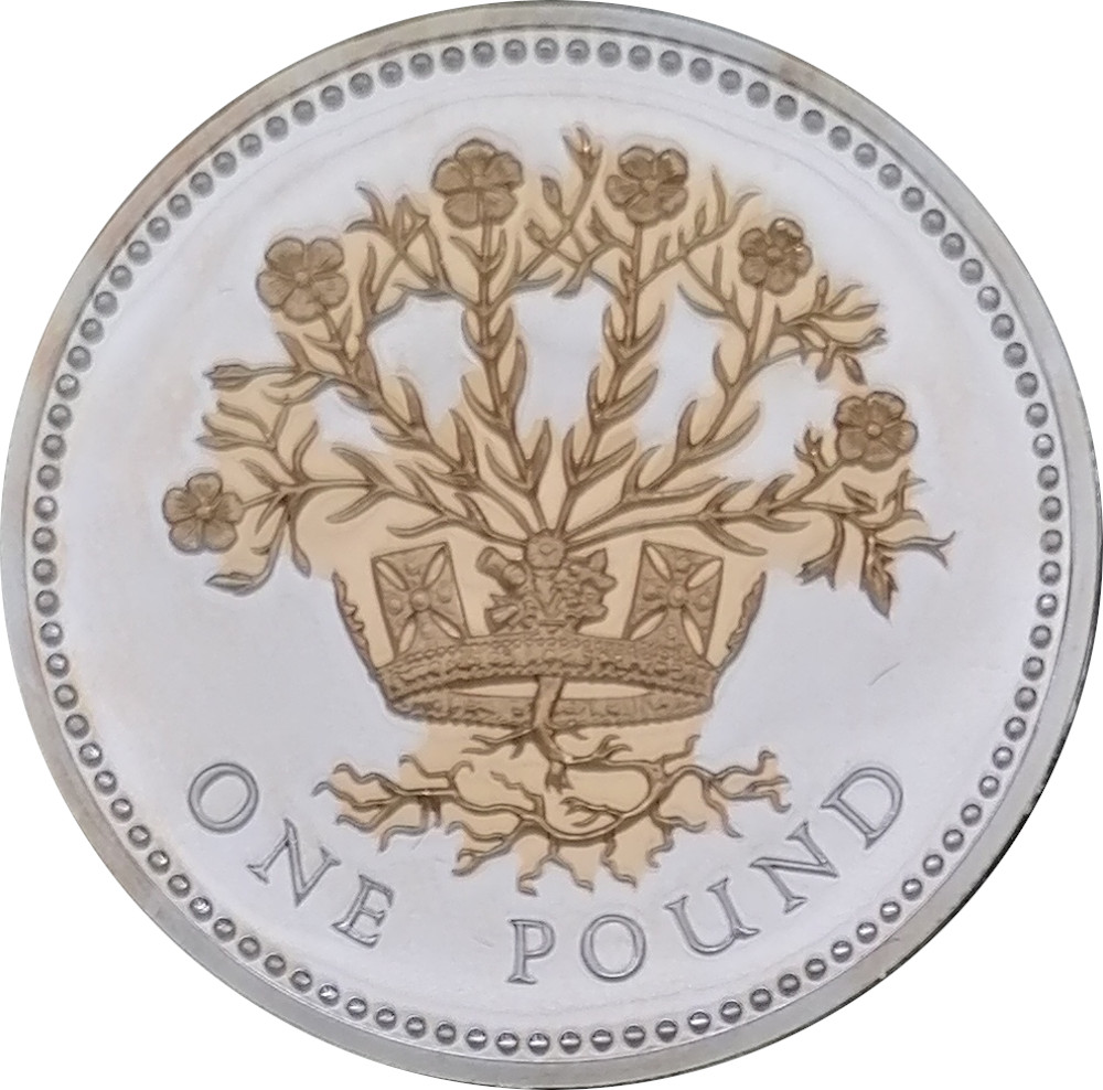 1 Pound - Elizabeth II Northern Irish Flax; Silver Proof reverse