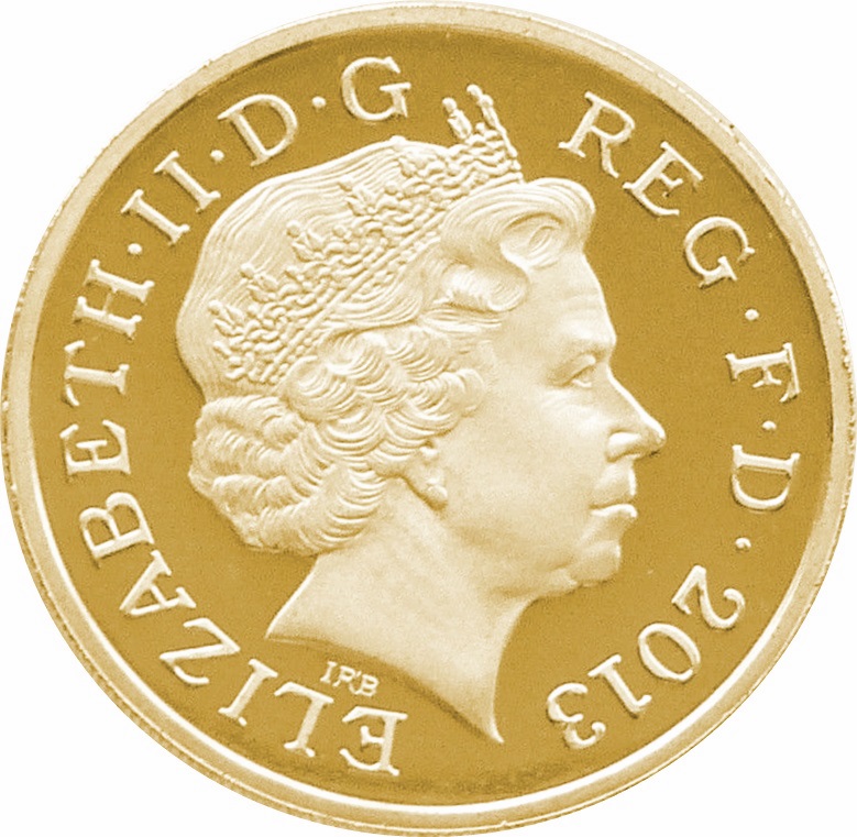 1 Pound - Elizabeth II Oak and Rose; Gold Proof obverse