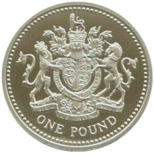 1 Pound - Elizabeth II Royal Arms; Platinum Proof reverse
