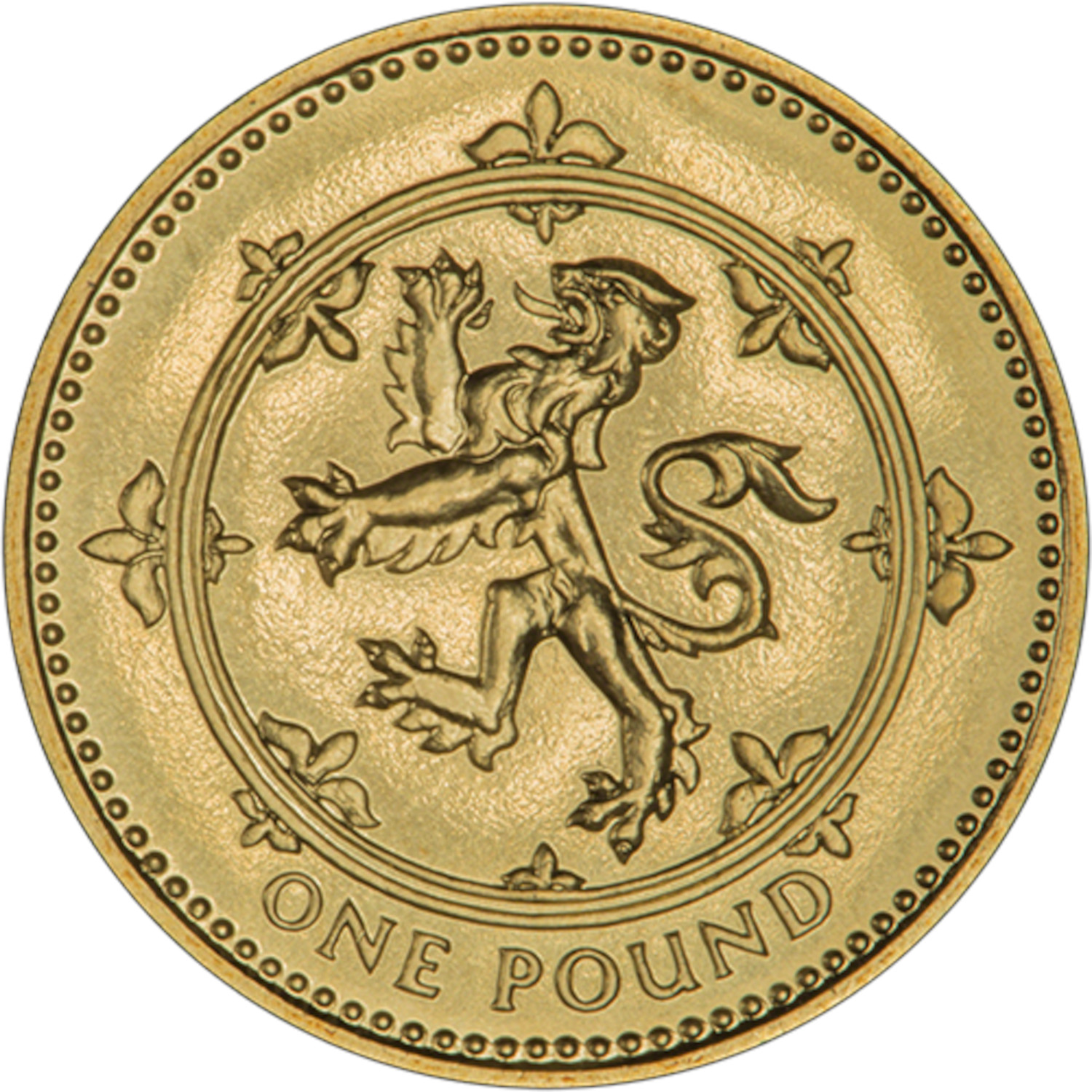 1 Pound - Elizabeth II Scottish Lion; Gold Proof reverse