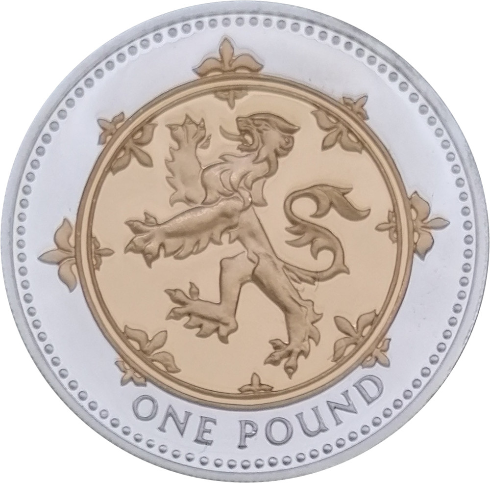 1 Pound - Elizabeth II Scottish Lion; Silver Proof reverse