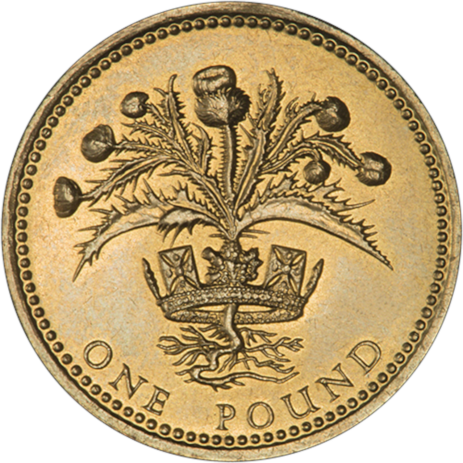 1 Pound - Elizabeth II Scottish Thistle; Gold Proof reverse