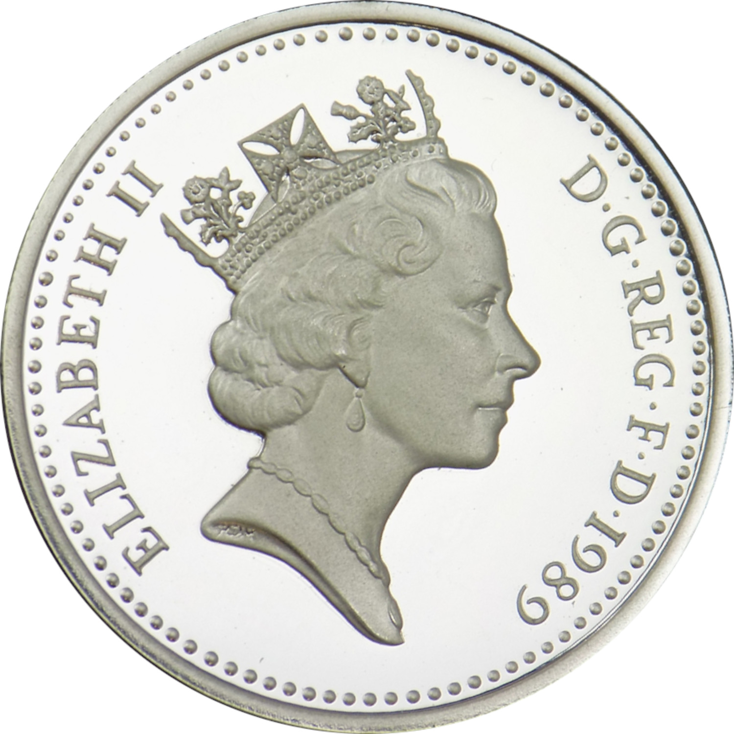 1 Pound - Elizabeth II Scottish Thistle; Silver Piedfort obverse