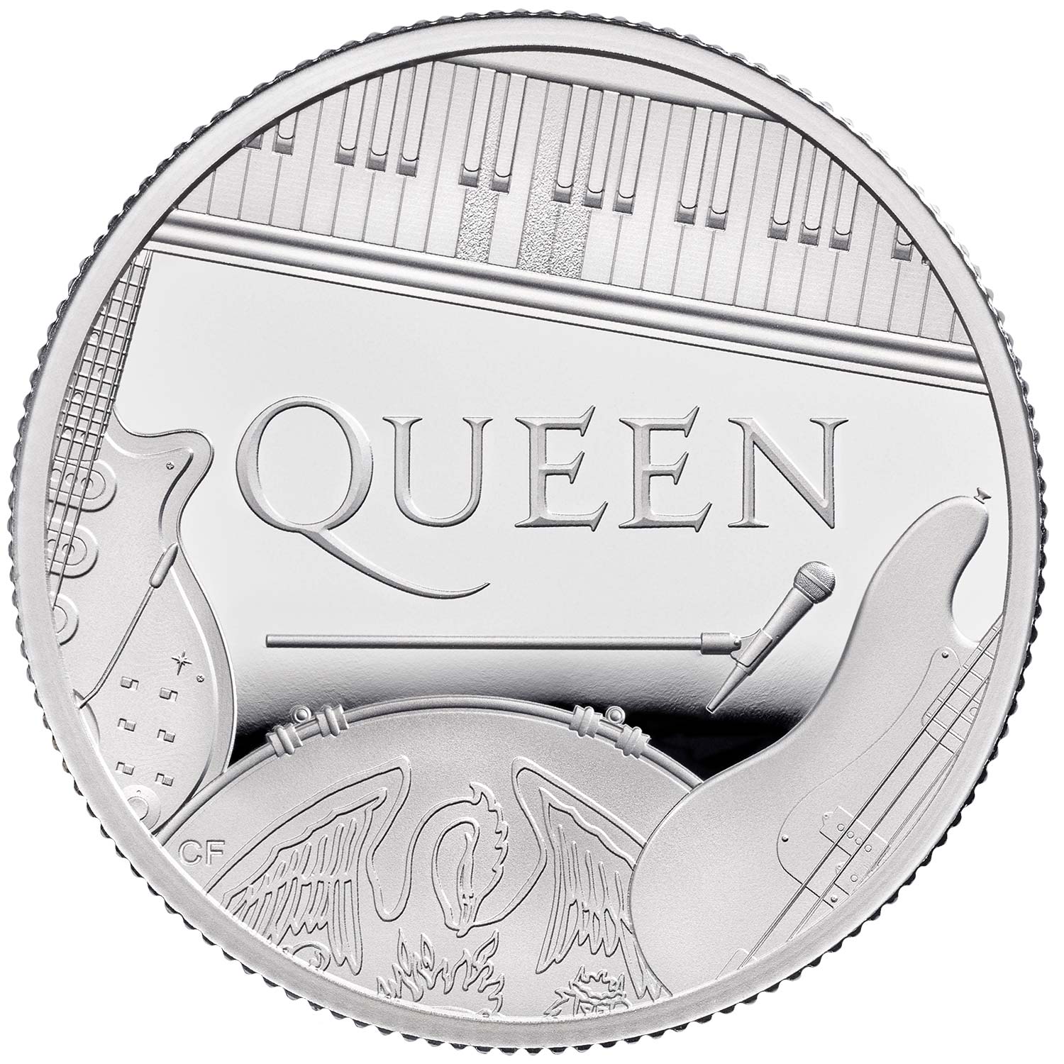 1 Pound - Elizabeth II The band Queen; Silver Proof reverse