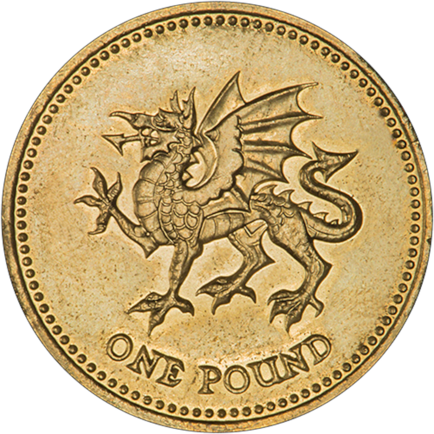 1 Pound - Elizabeth II Welsh Dragon; Gold Proof reverse