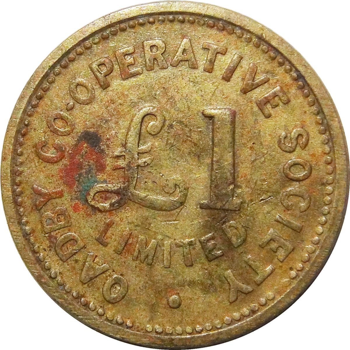 1 Pound - Oadby Co-operative Society obverse