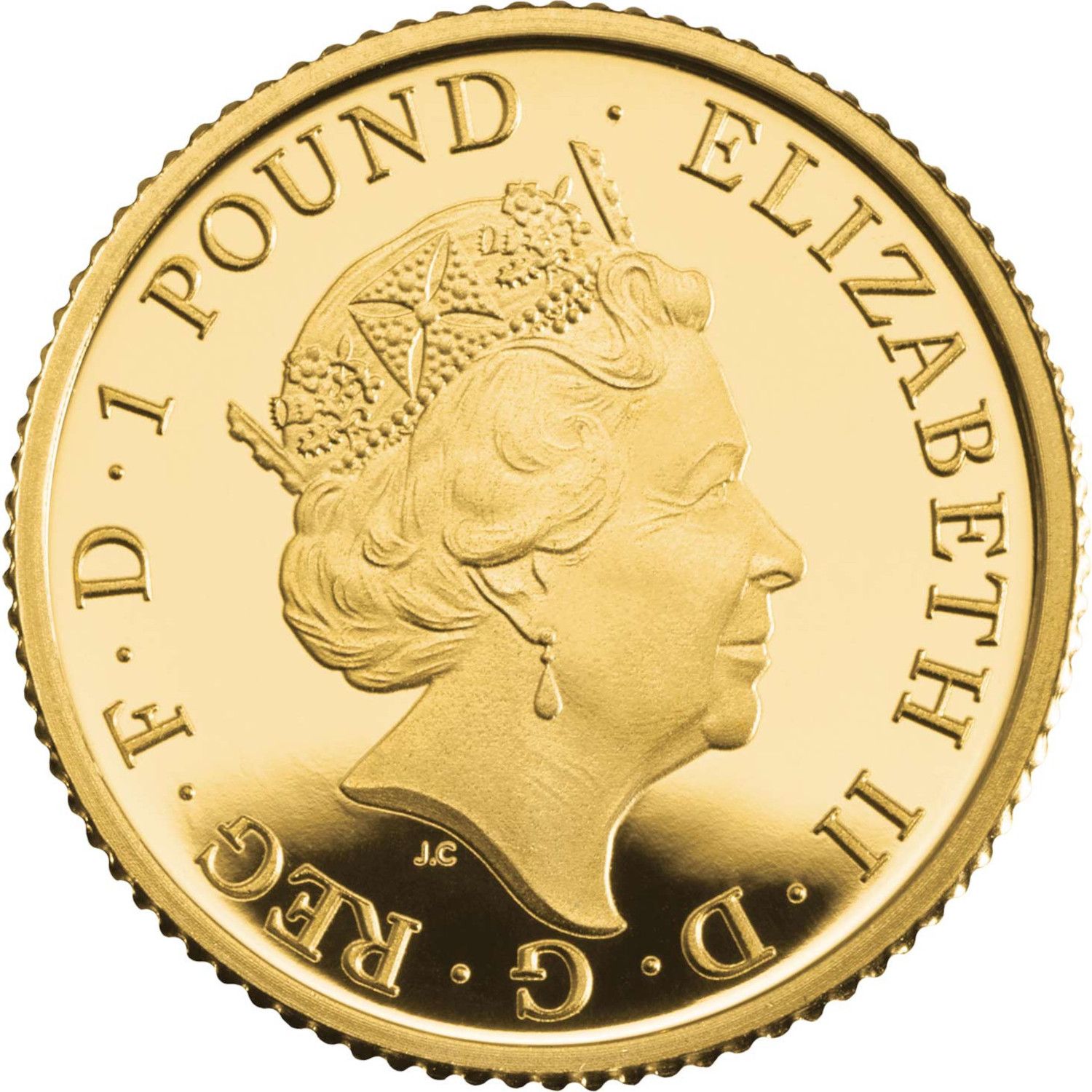 1 Pounds - Elizabeth II 5th portrait; 1/20 oz Fine Gold obverse