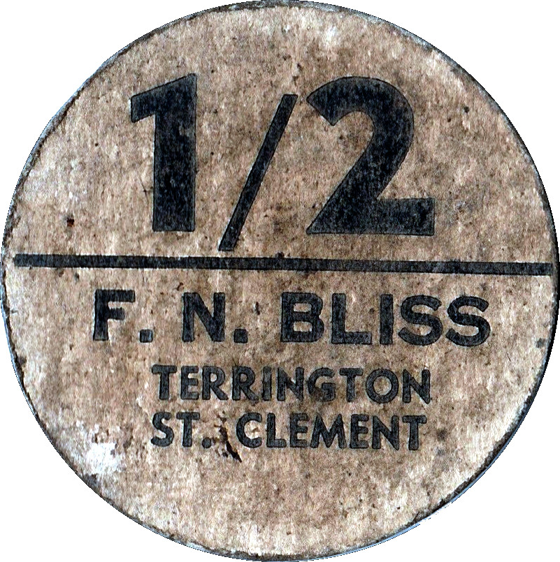 1 Shilling 2 Pence - F.N. Bliss Farm Terrington, St. Clement; pickers token obverse