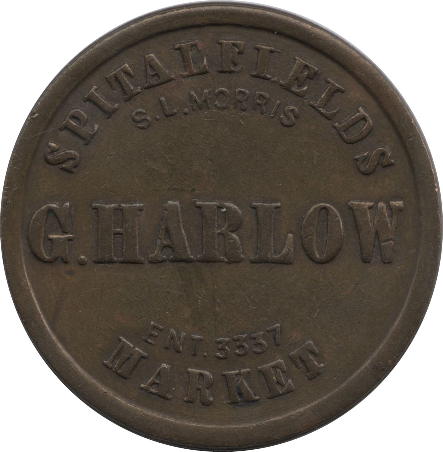1 Shilling - G. Harlow Spitalfields obverse
