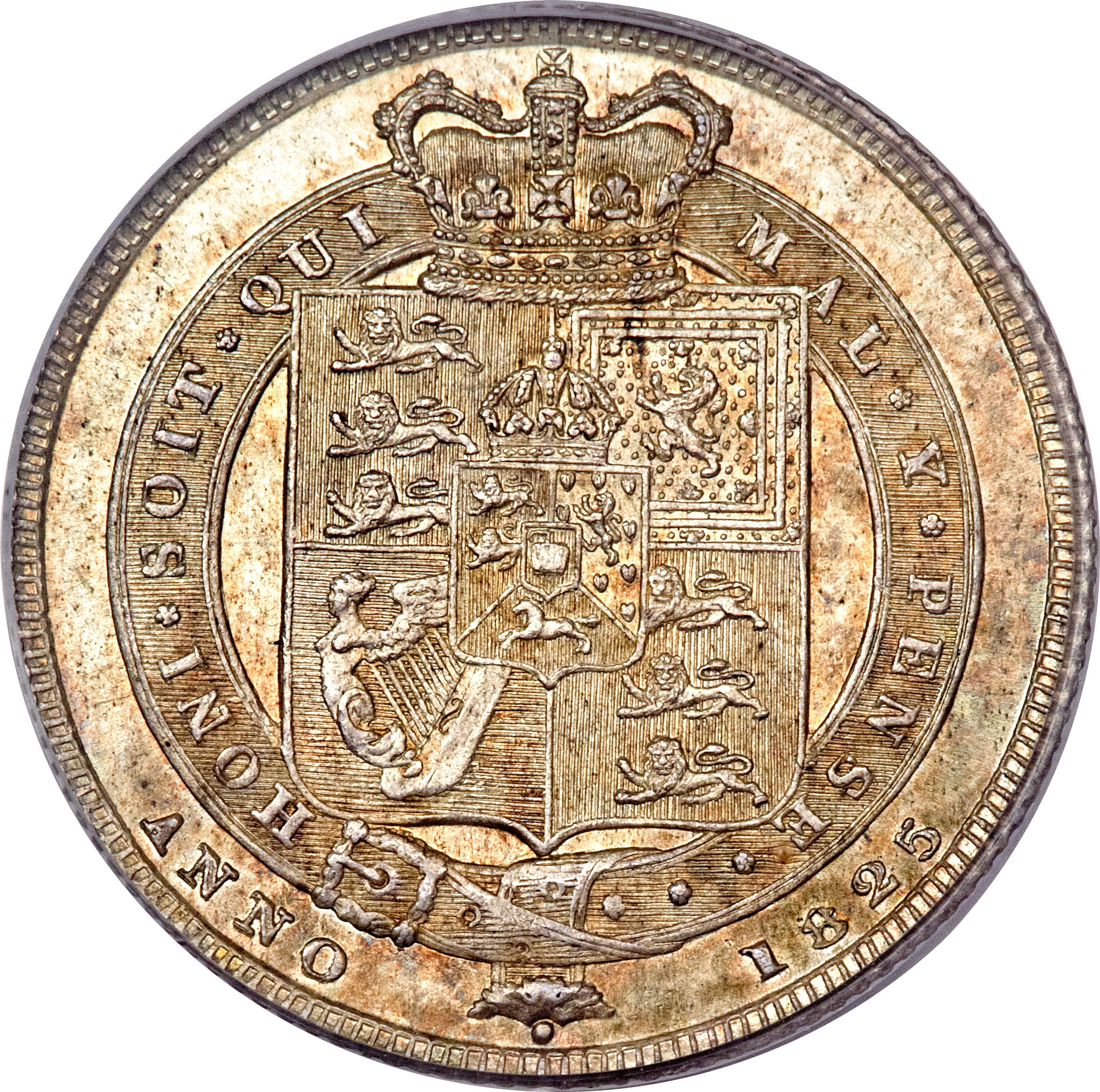 1 Shilling - George IV 1st portrait; 2nd reverse reverse