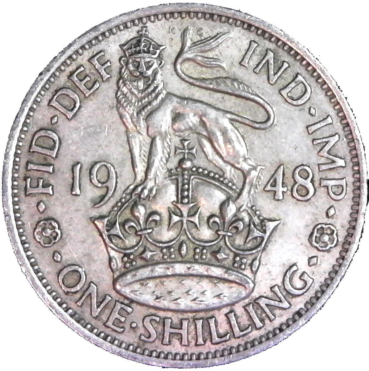 1 Shilling - George VI English crest; with 'IND:IMP' reverse