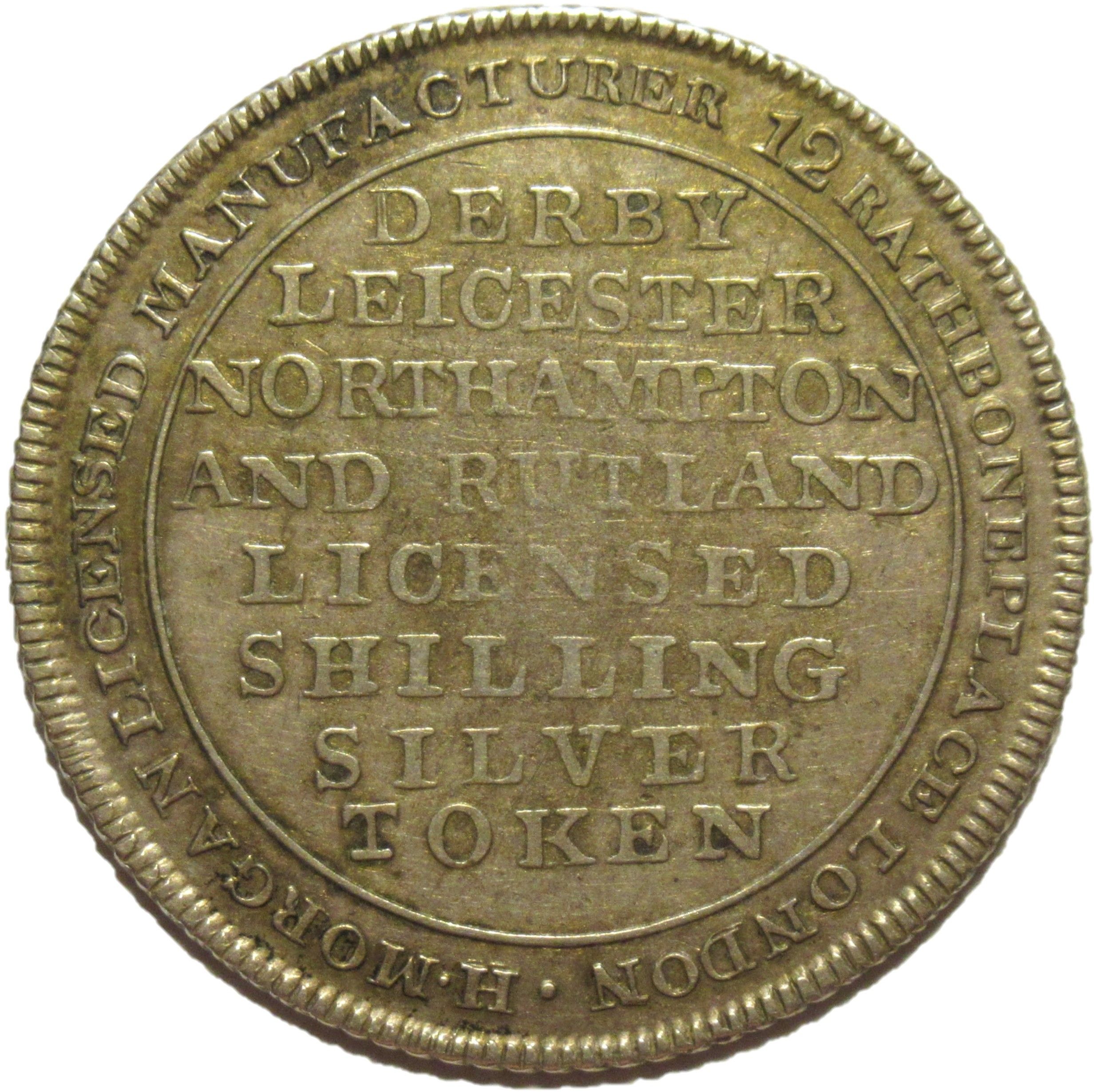1 Shilling Leicestershire - Leicester / H. Morgan reverse