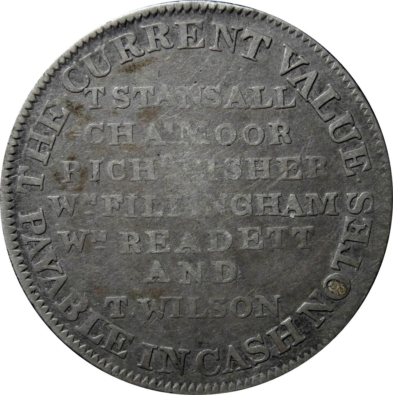 1 Shilling Nottingham - Newark / Town Hall reverse