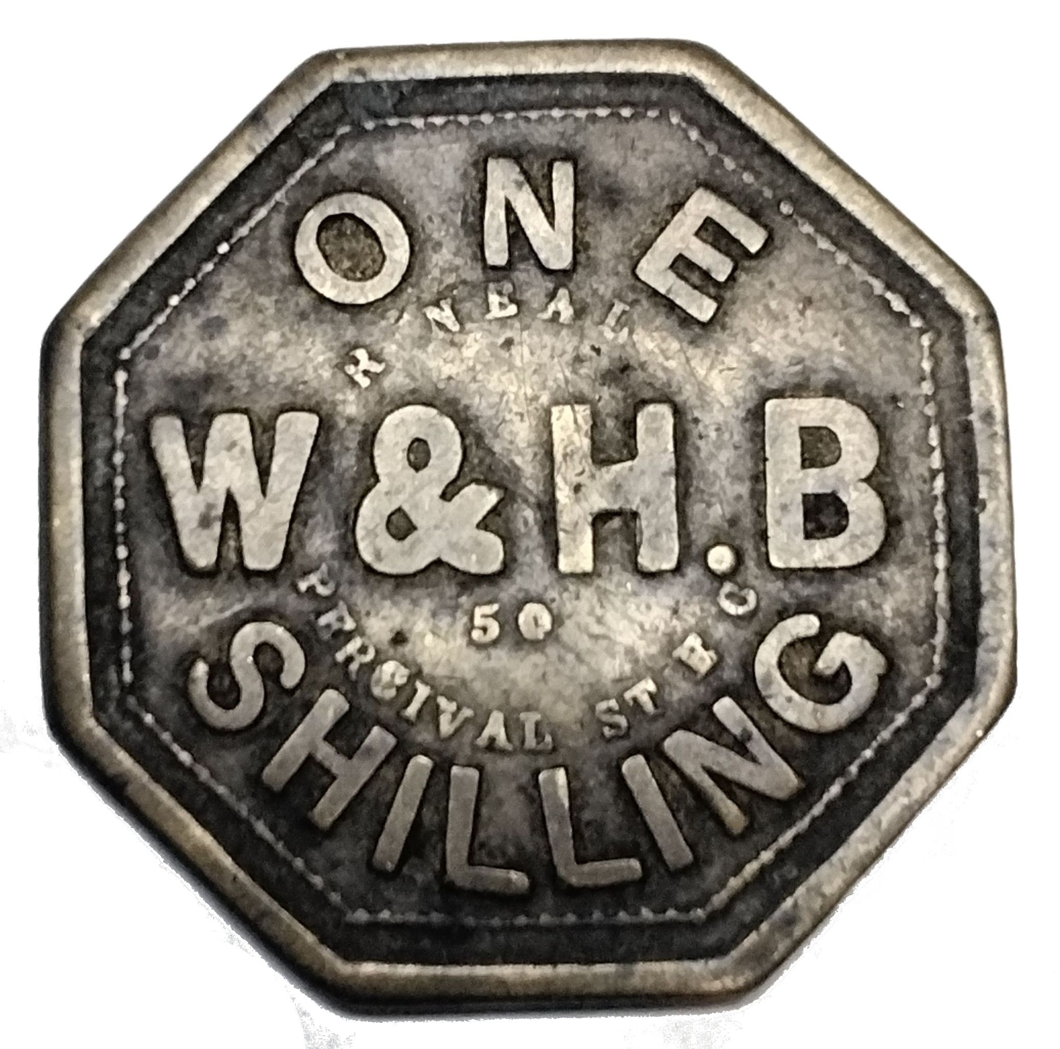 1 Shilling - Spitalfields Market W and H. Bailey reverse
