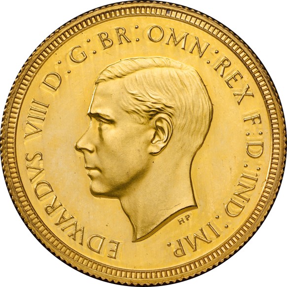 1 Sovereign - Edward VIII Pattern obverse